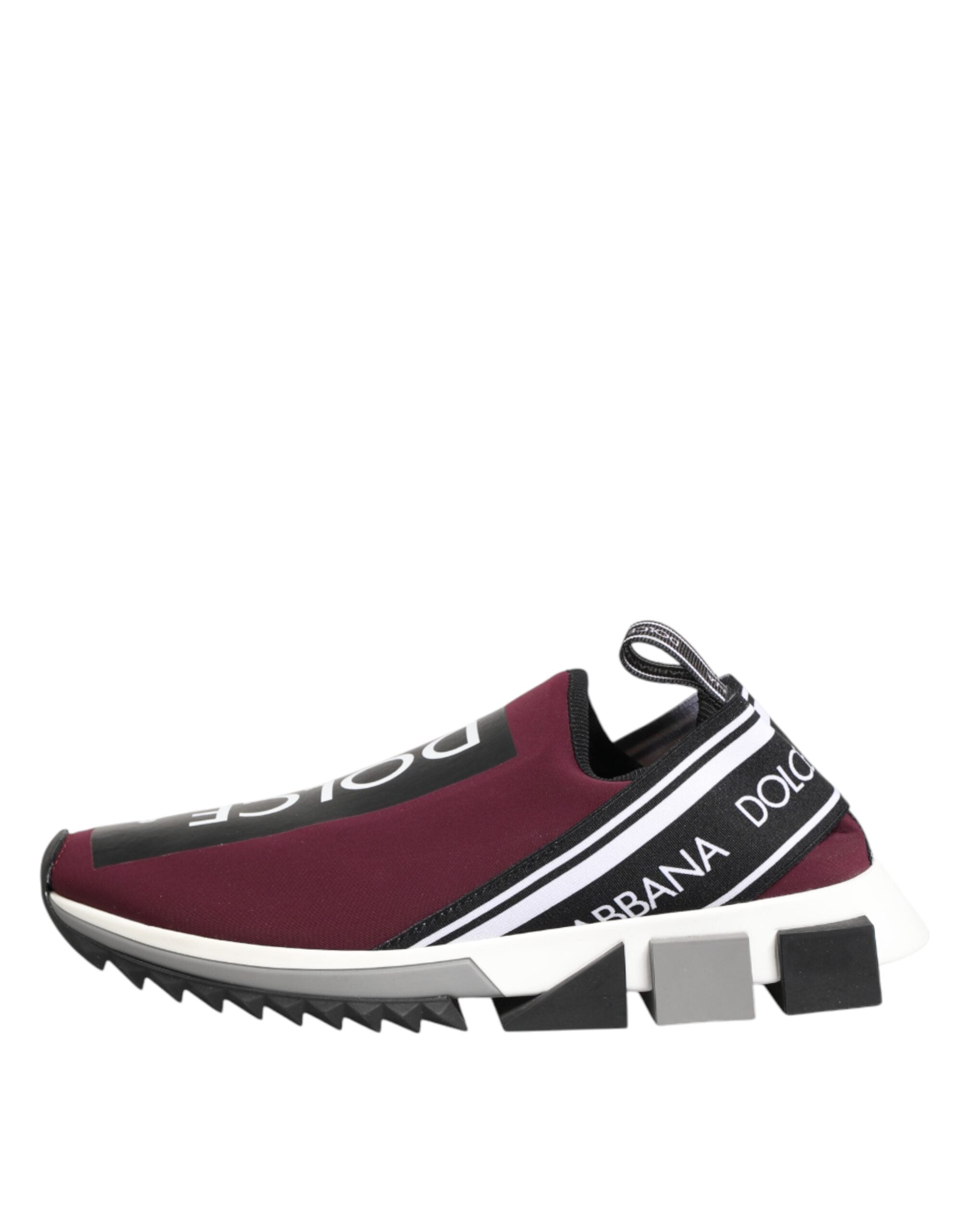 Dolce & Gabbana Maroon Slip On Sorrento Men Sneakers Shoes Dolce & Gabbana