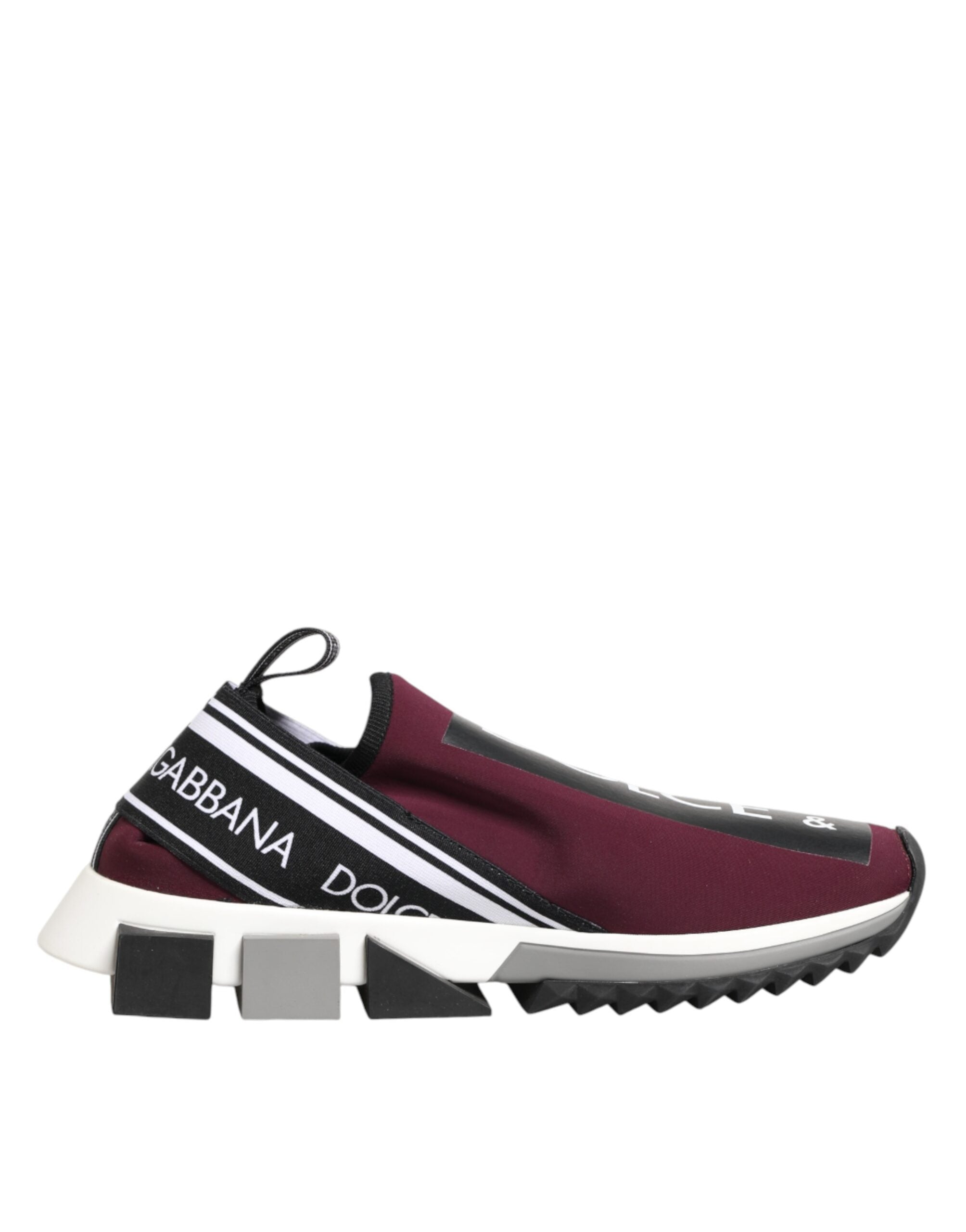 Dolce & Gabbana Maroon Slip On Sorrento Men Sneakers Shoes Dolce & Gabbana