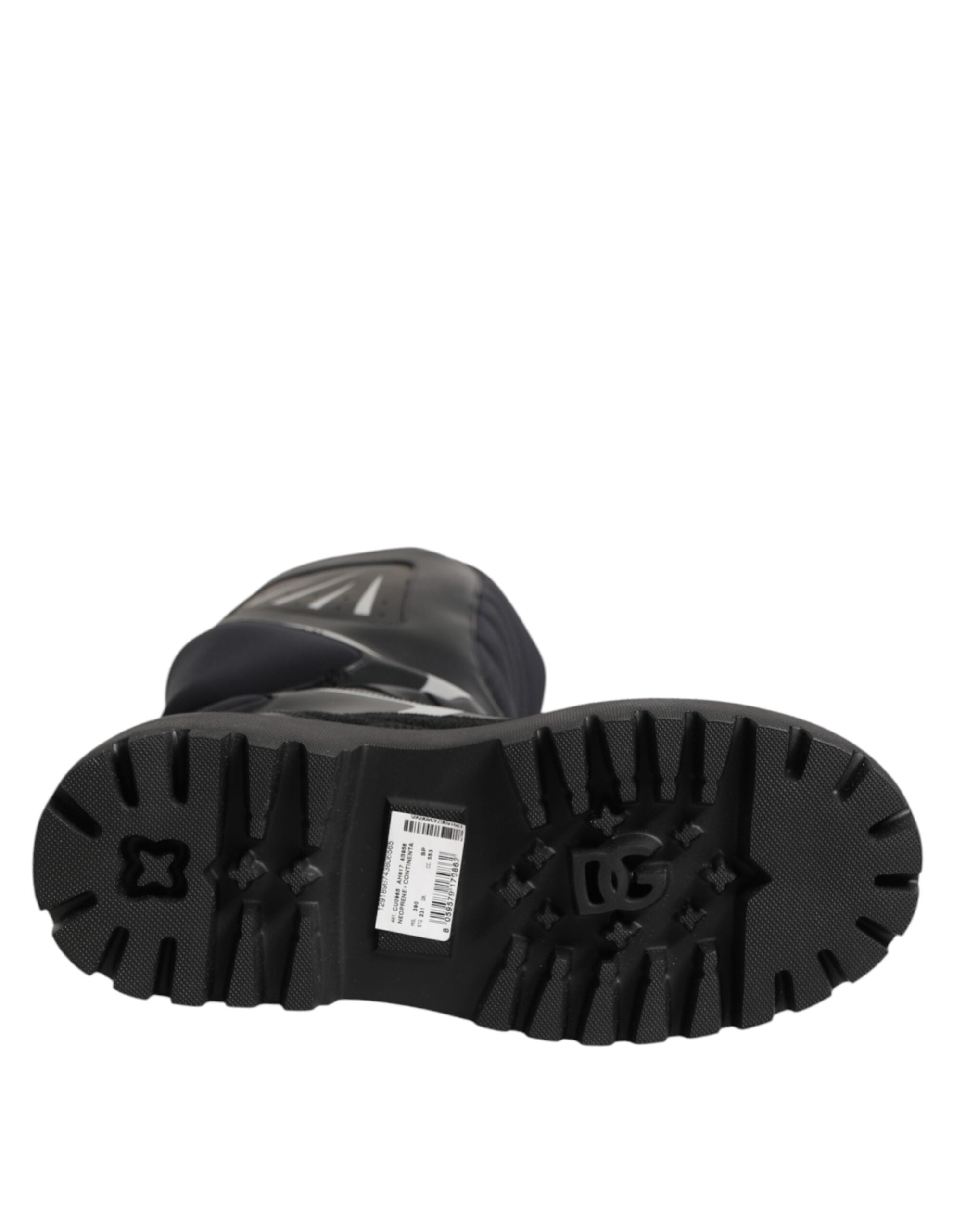 Dolce & Gabbana Black Leather Mid Calf Biker Boots Shoes Dolce & Gabbana