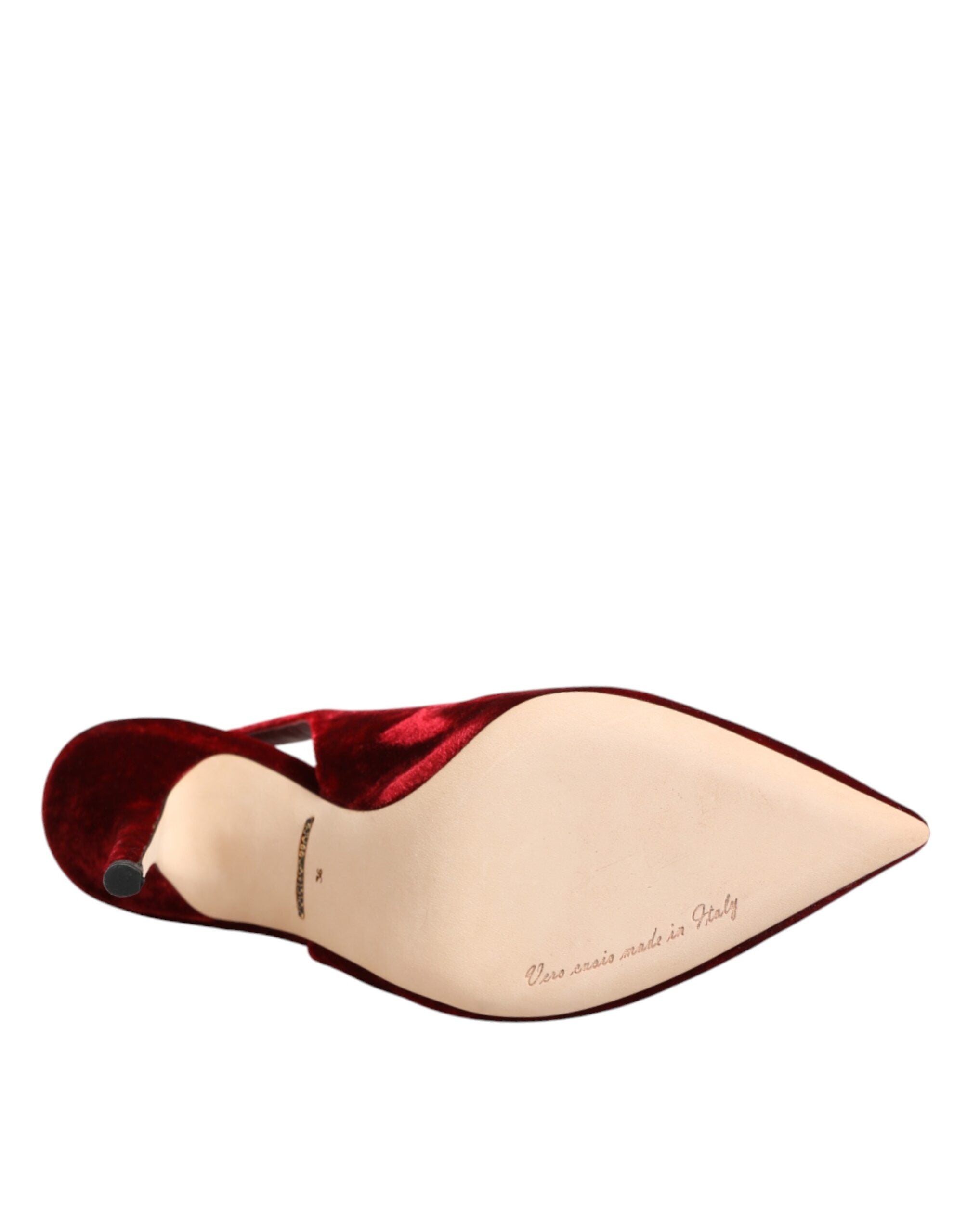 Dolce & Gabbana Red Suede High Heels Slingbacks Sandals Shoes Dolce & Gabbana