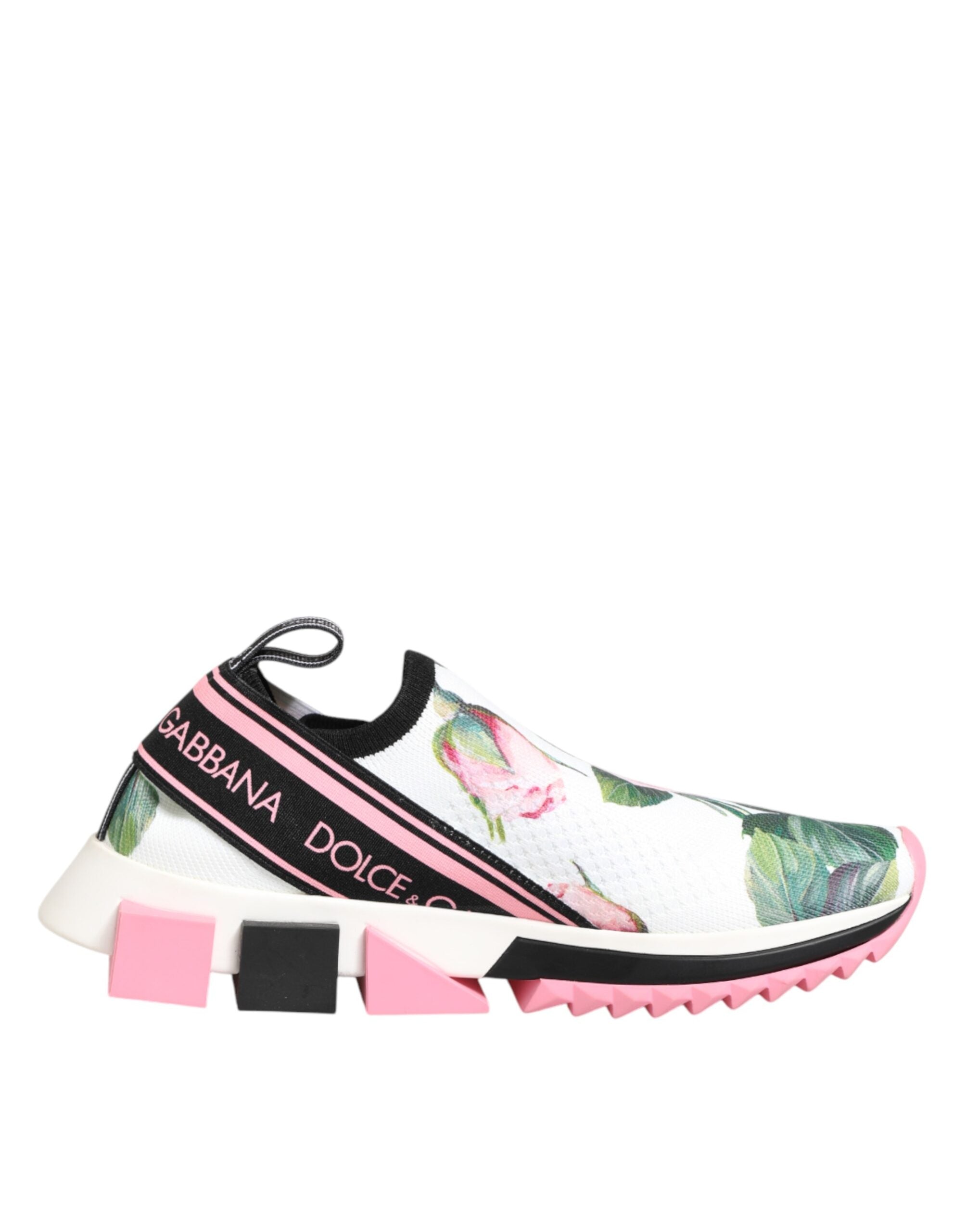 Dolce & Gabbana White Rose Print Sorrento Sneakers Shoes Dolce & Gabbana