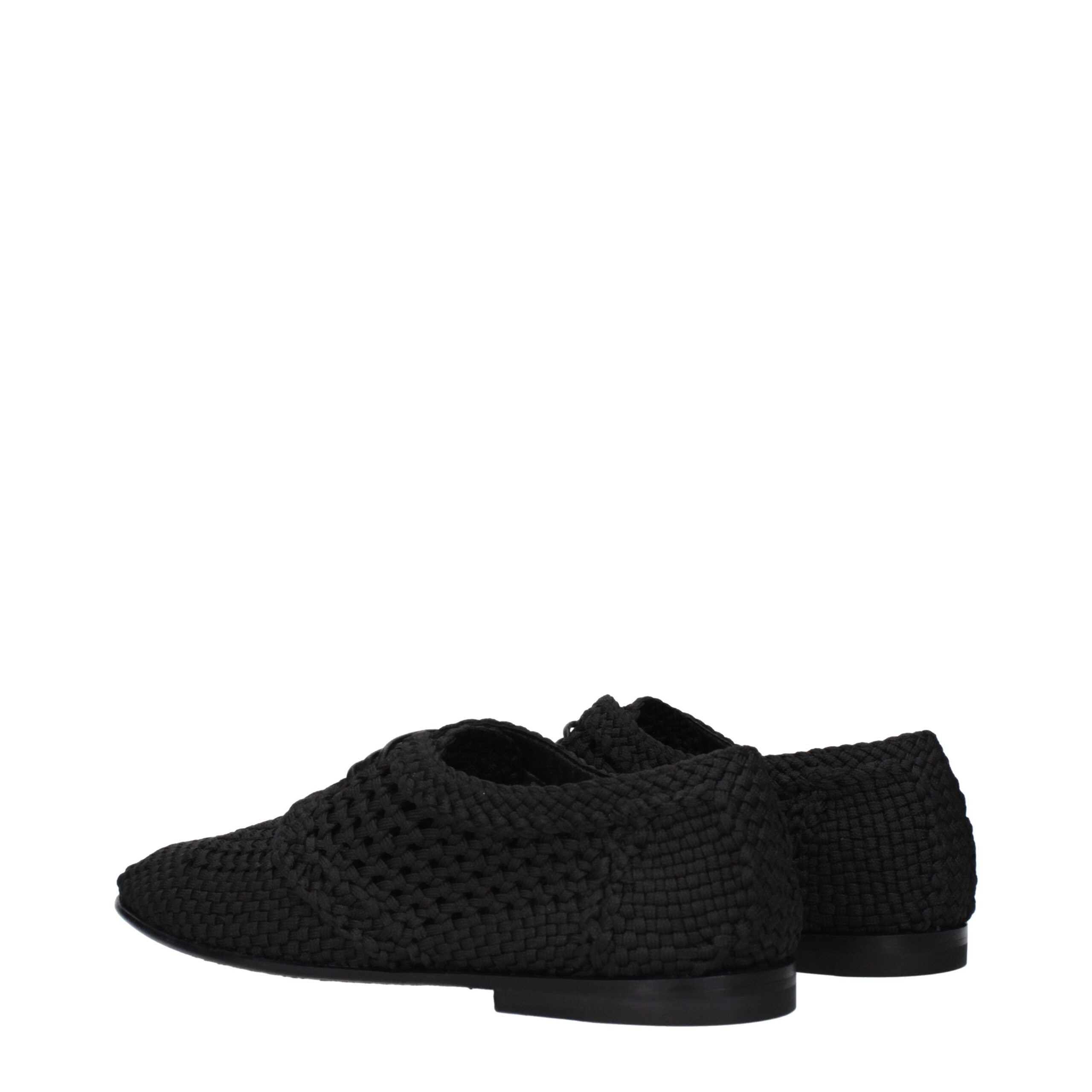 Dolce & Gabbana Black Fabric Oxfords And Derbies Dolce & Gabbana
