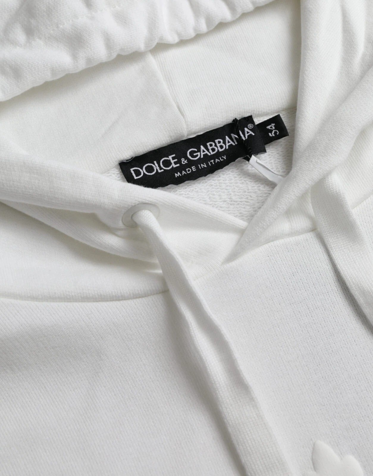 Dolce & Gabbana White Cotton Hooded Pullover Sweatshirt Men Dolce & Gabbana