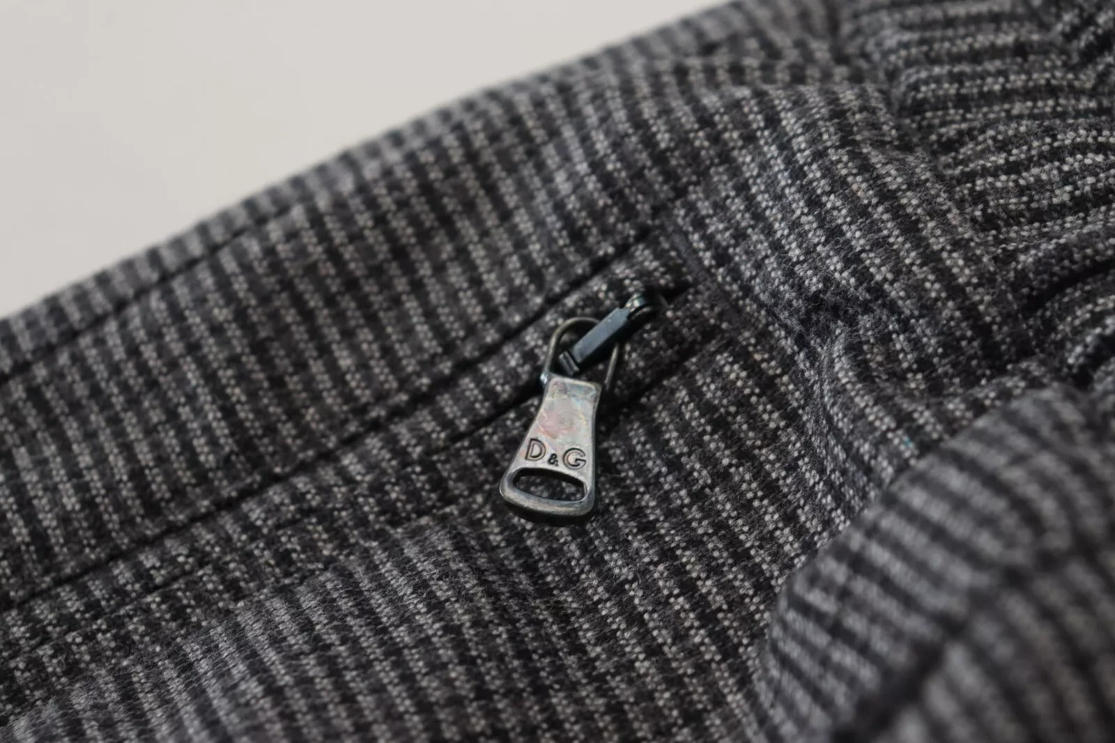 Dolce & Gabbana Gray Striped Wool Skinny Trouser Pants Dolce & Gabbana