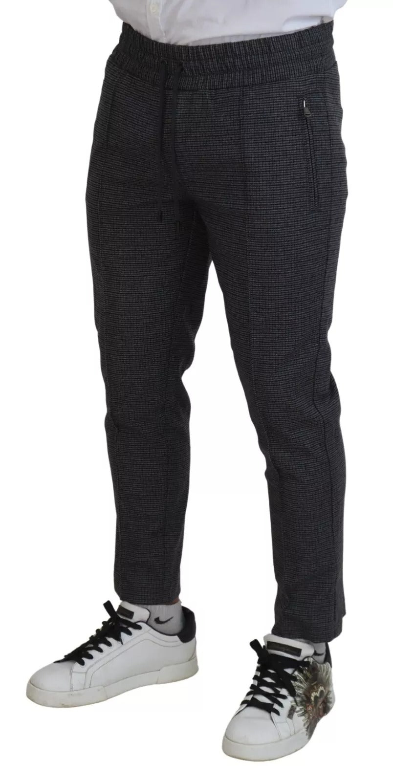 Dolce & Gabbana Gray Striped Wool Skinny Trouser Pants Dolce & Gabbana