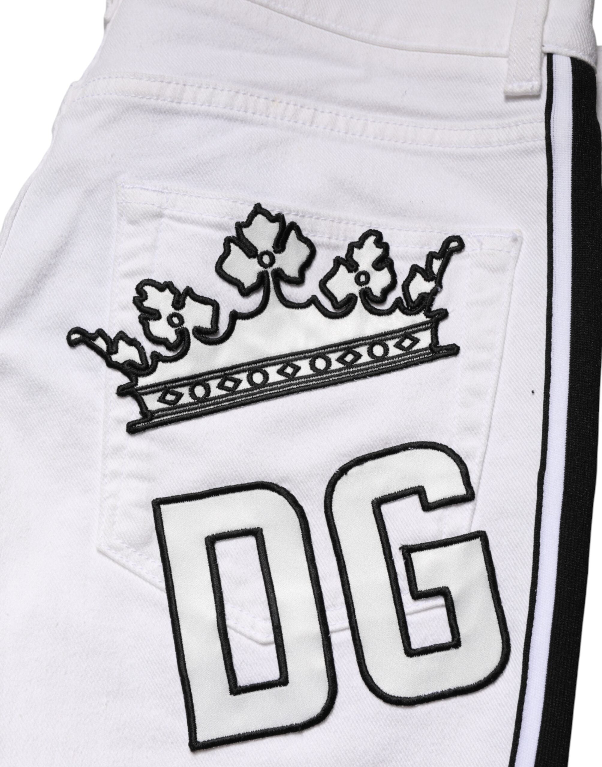 Dolce & Gabbana White Cotton Stretch Skinny Men Denim Jeans Dolce & Gabbana