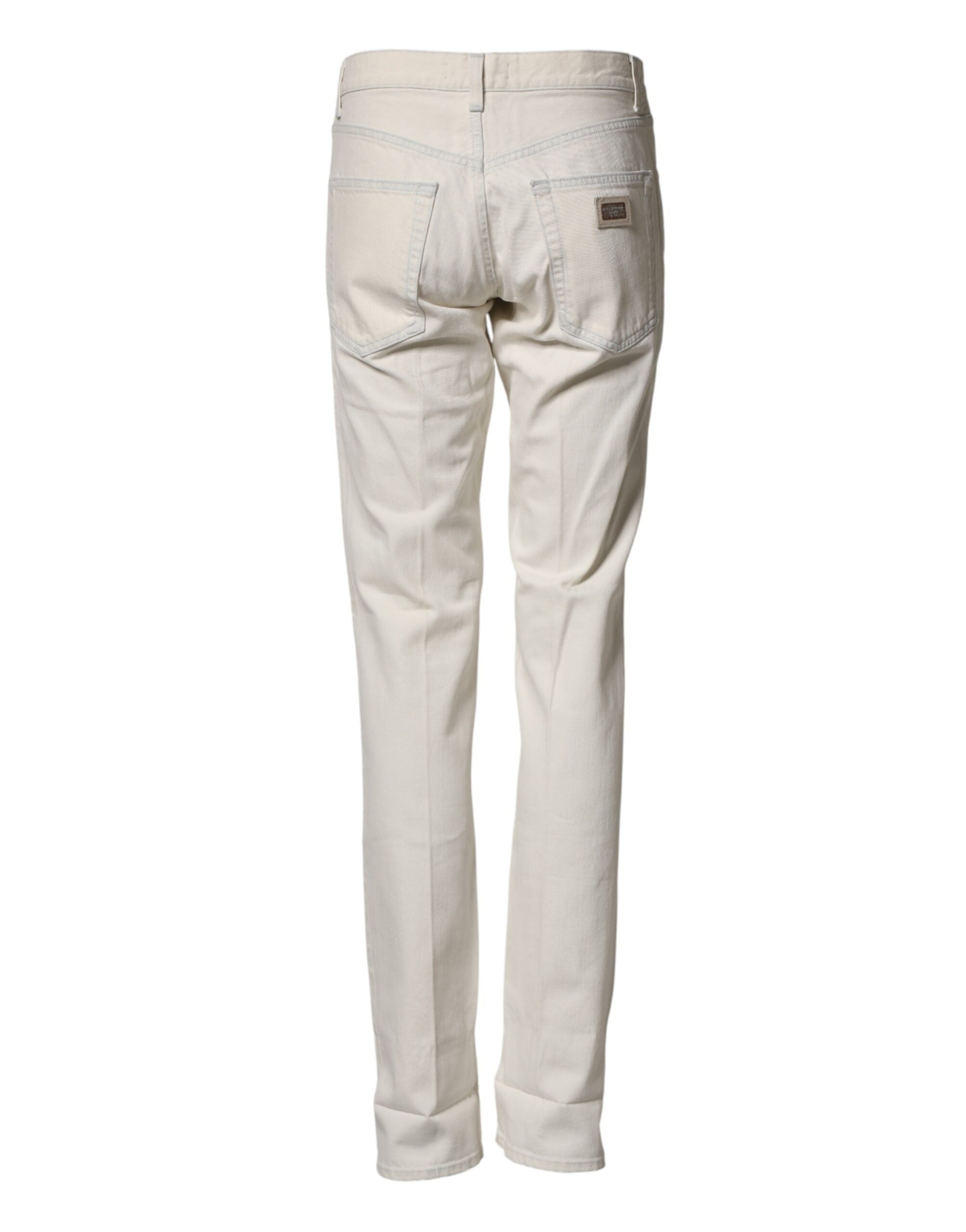 Dolce & Gabbana White Cotton Skinny Denim Trouser Men Jeans Dolce & Gabbana