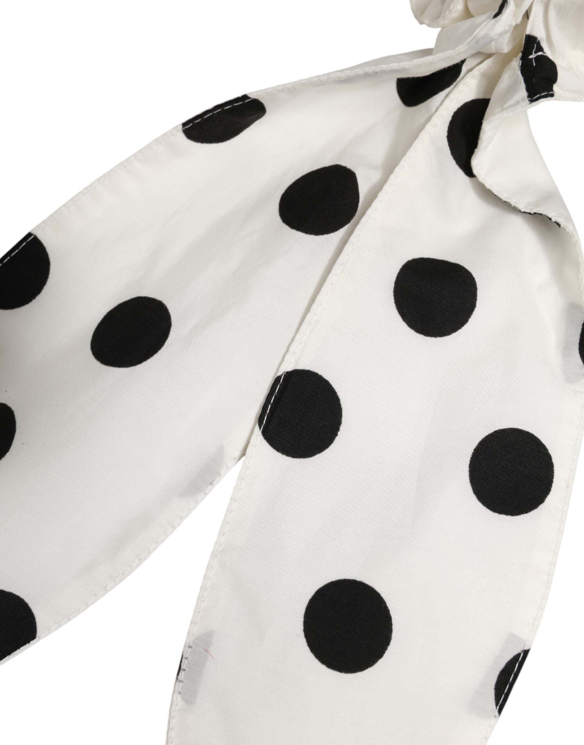 Dolce & Gabbana Scrunchie White Cotton Polka Dot Scarf Tie Accessory Hair Dolce & Gabbana