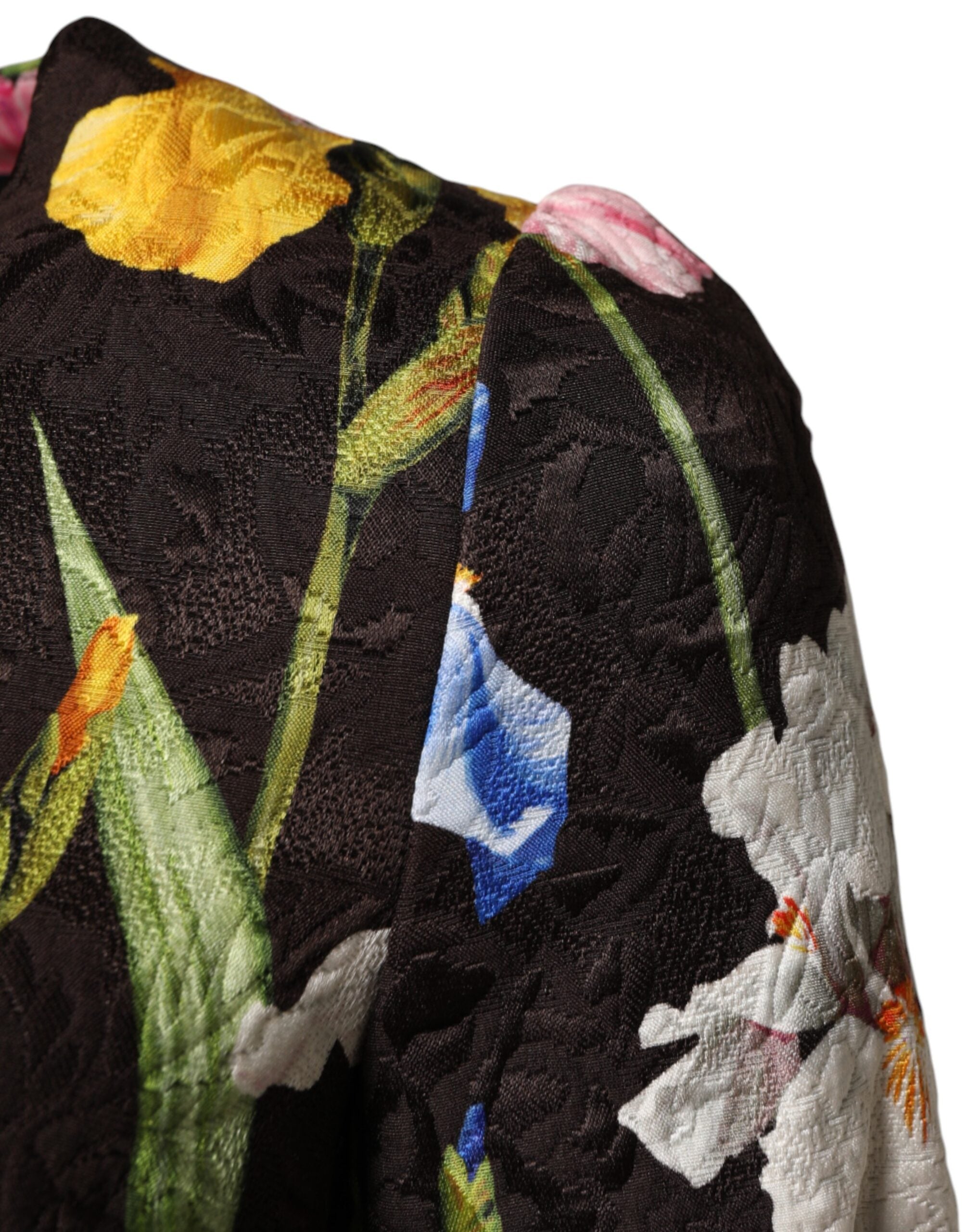 Dolce & Gabbana Black Floral Brocade A-line Mini Dress Dolce & Gabbana