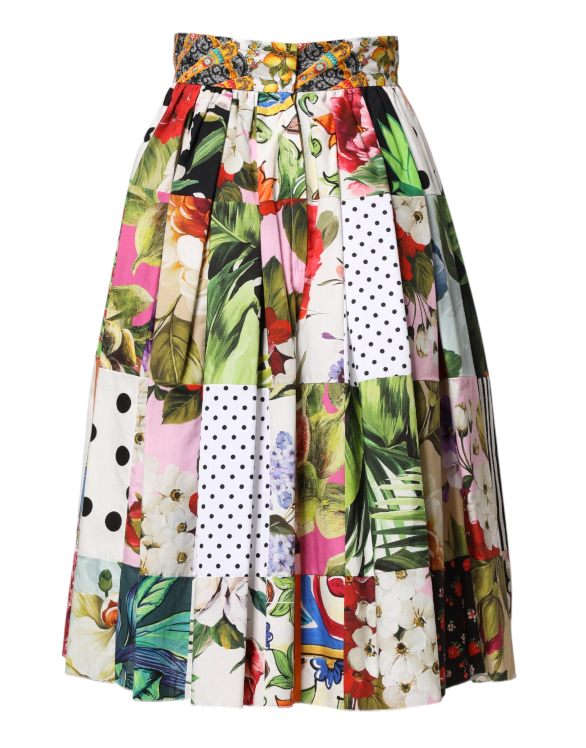 Dolce & Gabbana Multicolor Patchwork High Waist Midi Skirt Dolce & Gabbana