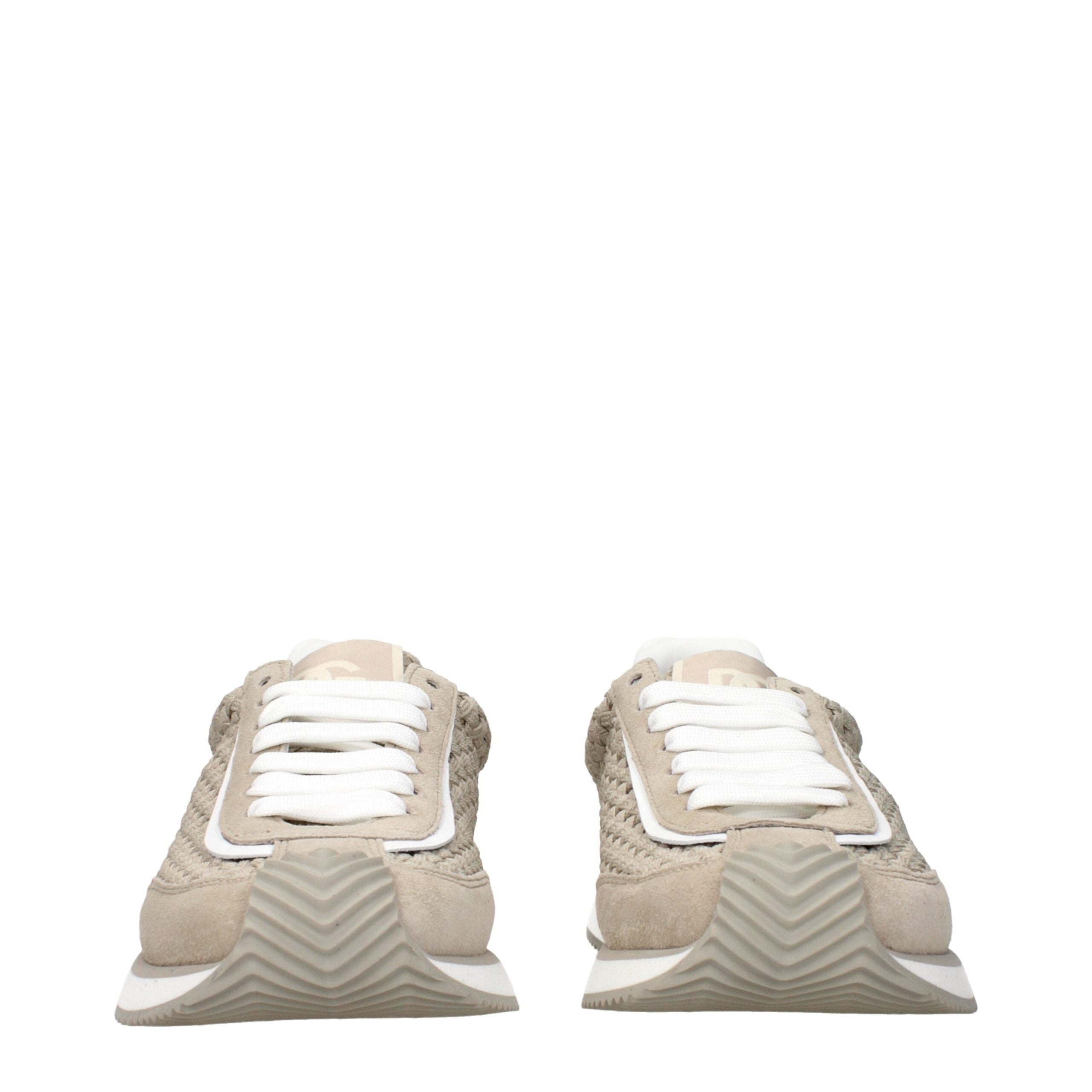 Dolce & Gabbana Beige Fabric Low Top Sneakers Dolce & Gabbana