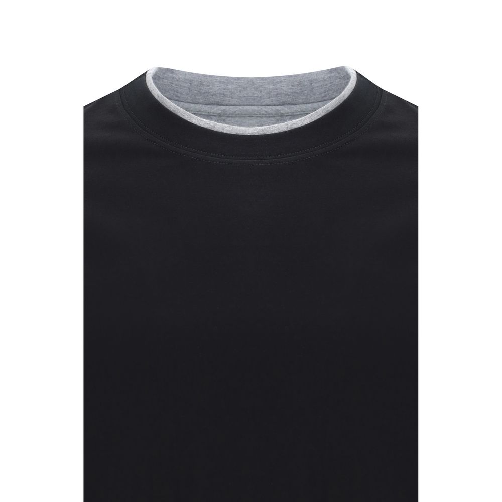 Brunello Cucinelli Black Cotton T-Shirt Brunello Cucinelli