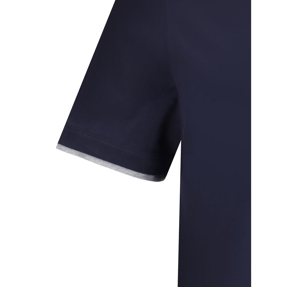 Brunello Cucinelli Blue Cotton T-Shirt Brunello Cucinelli