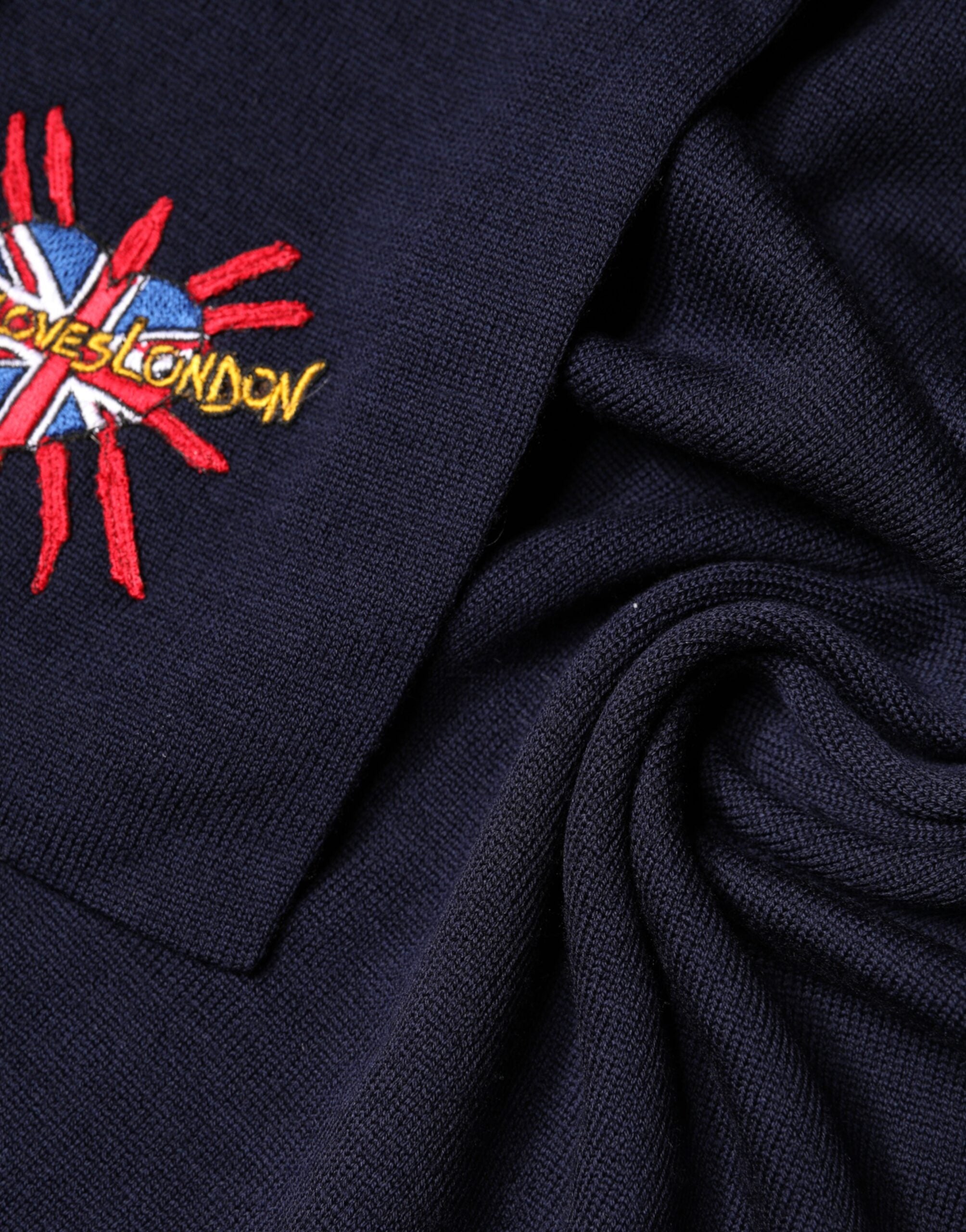 Dolce & Gabbana Blue Wool DG Loves London Neck Wrap Scarf Dolce & Gabbana