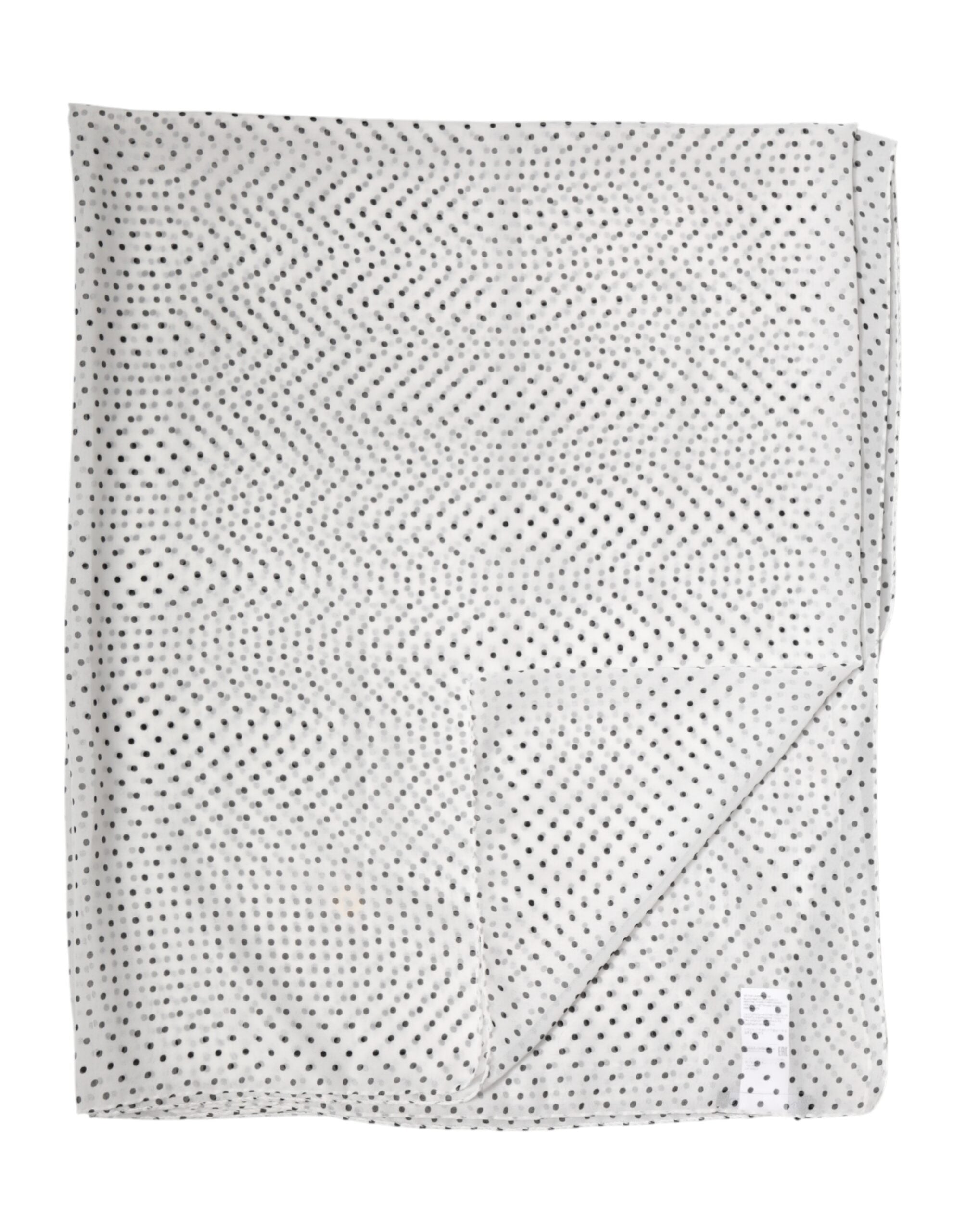 Dolce & Gabbana White Polka Dot Polyester Shawl Scarf Dolce & Gabbana