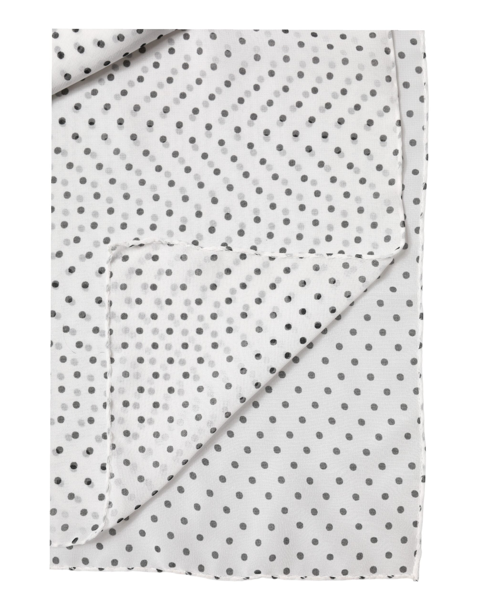 Dolce & Gabbana White Polka Dot Polyester Shawl Scarf Dolce & Gabbana