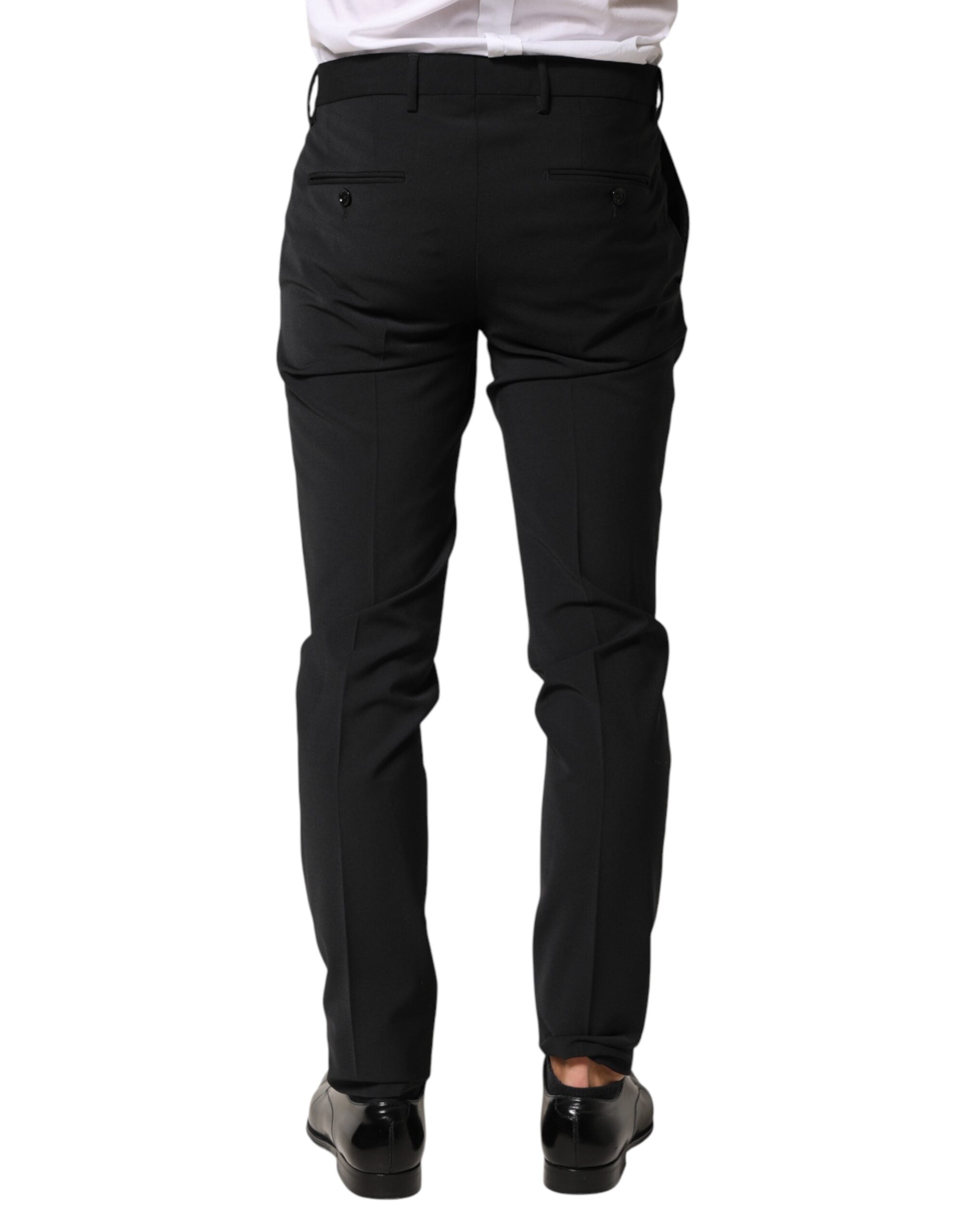 Dolce & Gabbana Black Wool Formal Dress Men Trouser Pants Dolce & Gabbana