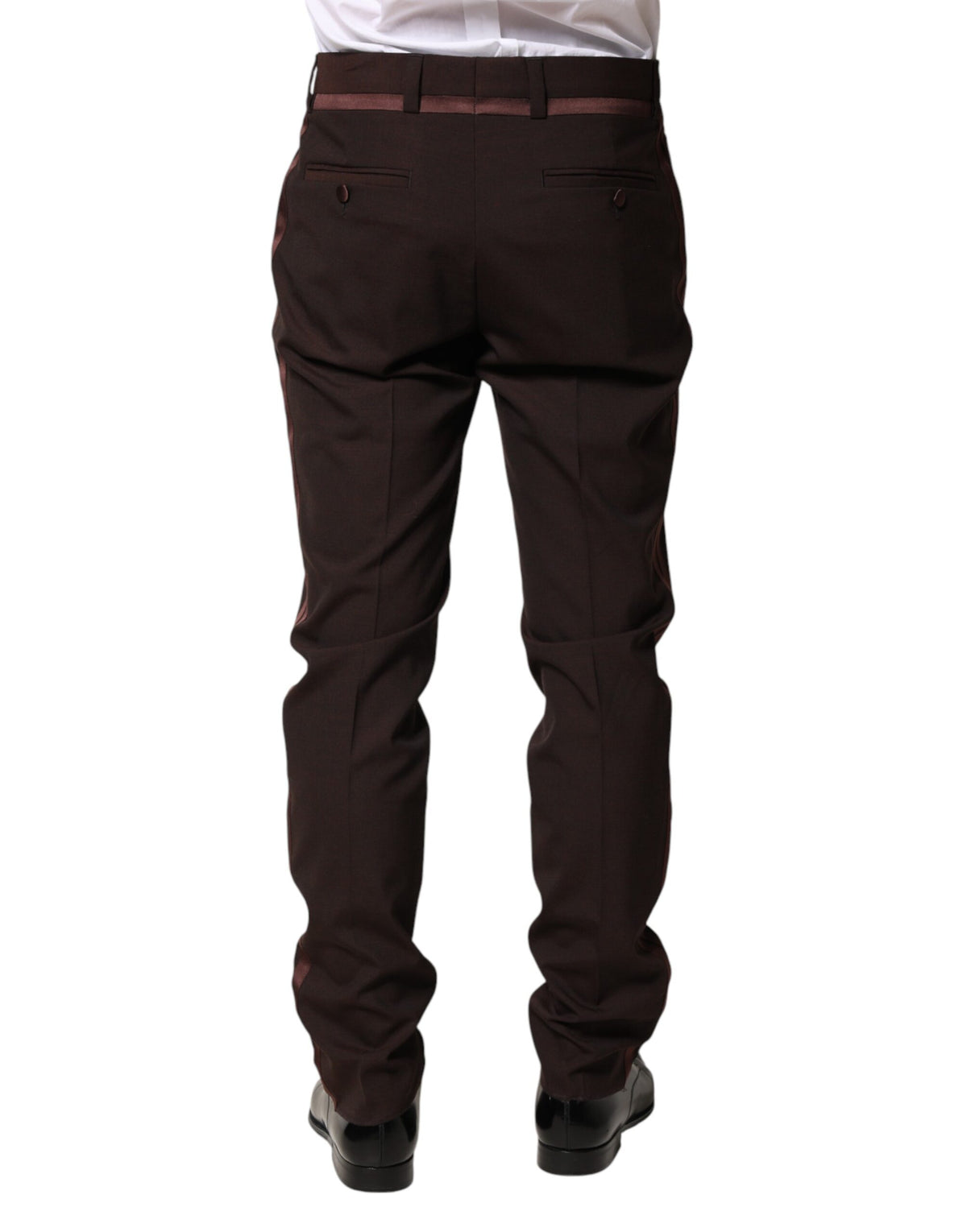 Dolce & Gabbana Brown Polyester Men Dress Trousers Pants