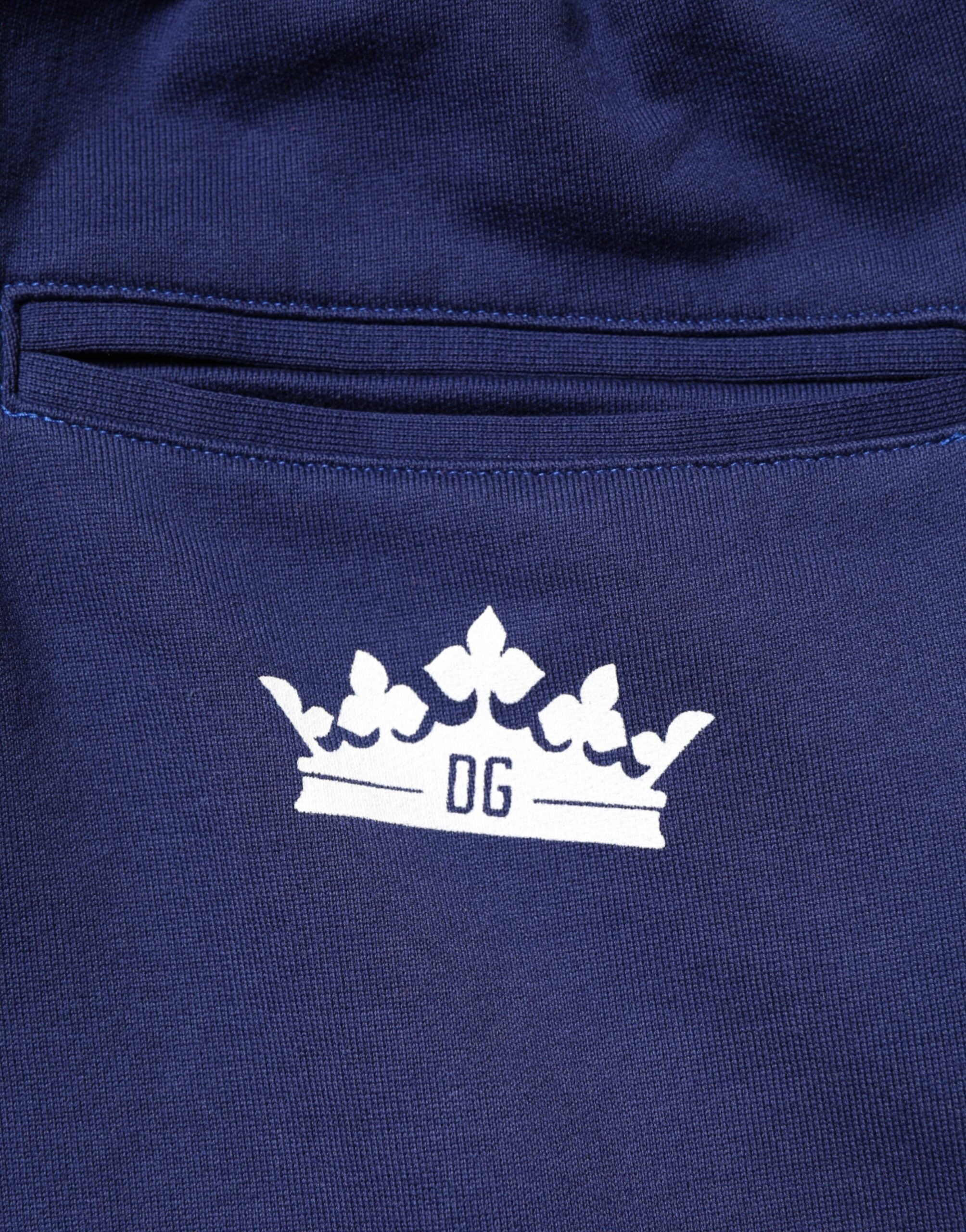 Dolce & Gabbana Blue Cotton Mid Waist Jogger Trousers Pants Dolce & Gabbana