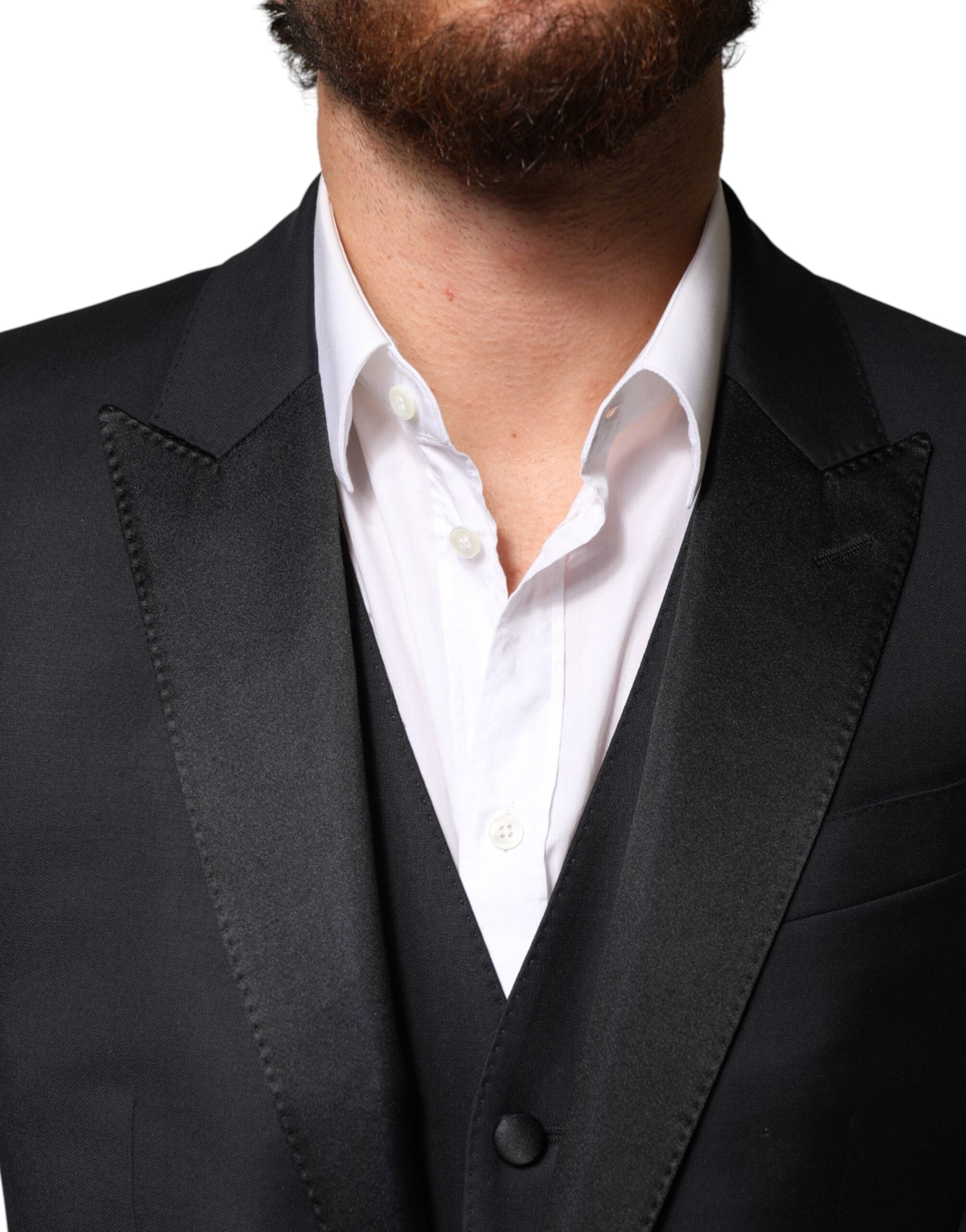 Dolce & Gabbana Black Wool Single Breasted 3 Piece Men Suit Dolce & Gabbana