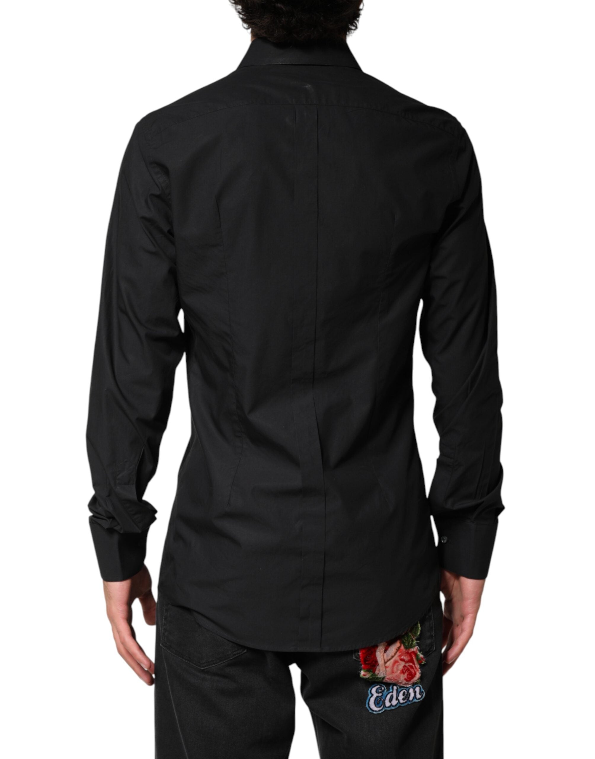 Dolce & Gabbana Black GOLD Cotton Men Dress Formal Shirt Dolce & Gabbana