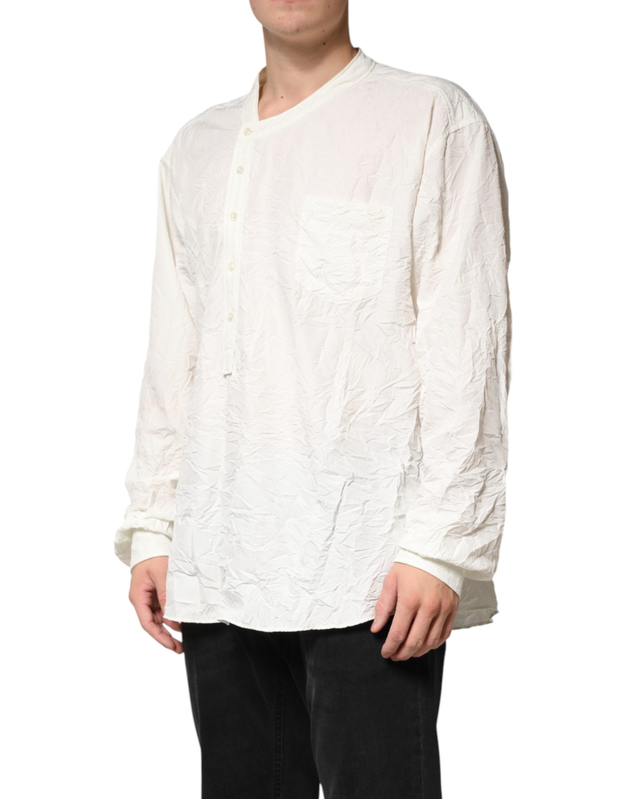 Dolce & Gabbana White Cotton Men Long Sleeves Men Shirt Dolce & Gabbana