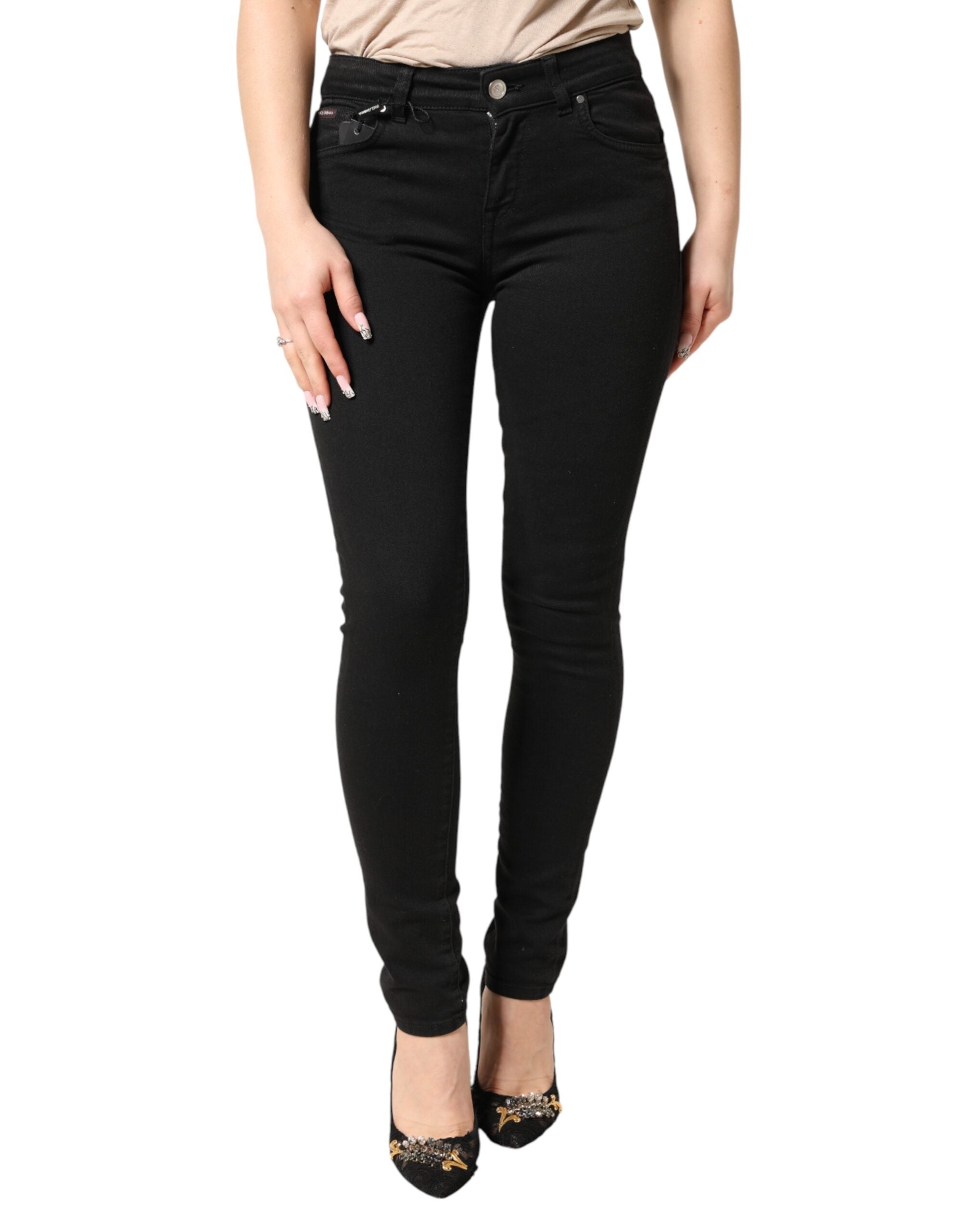 Dolce & Gabbana Black Cotton Stretch Skinny Denim Jeans Dolce & Gabbana
