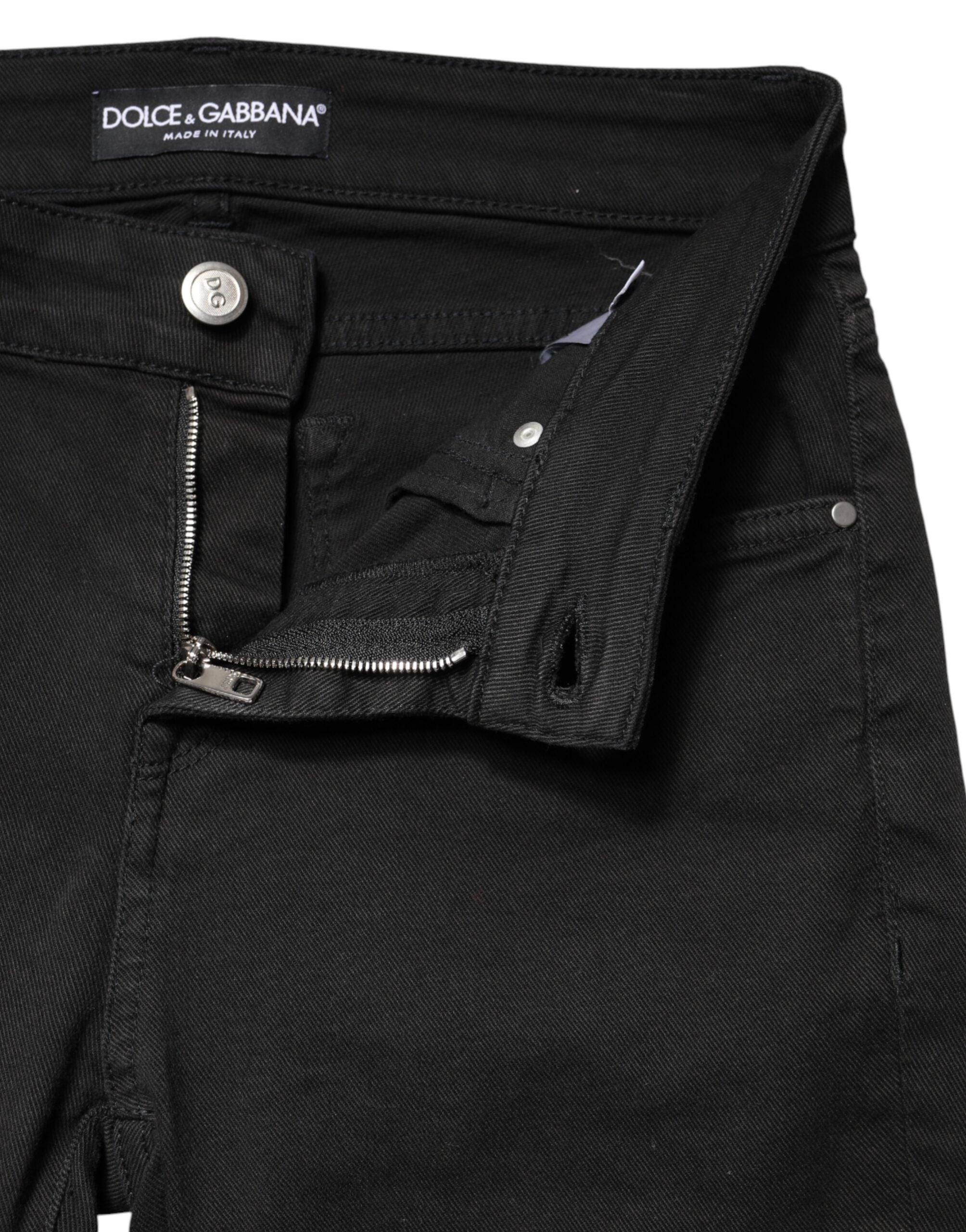 Dolce & Gabbana Black Cotton Stretch Skinny Denim Jeans Dolce & Gabbana
