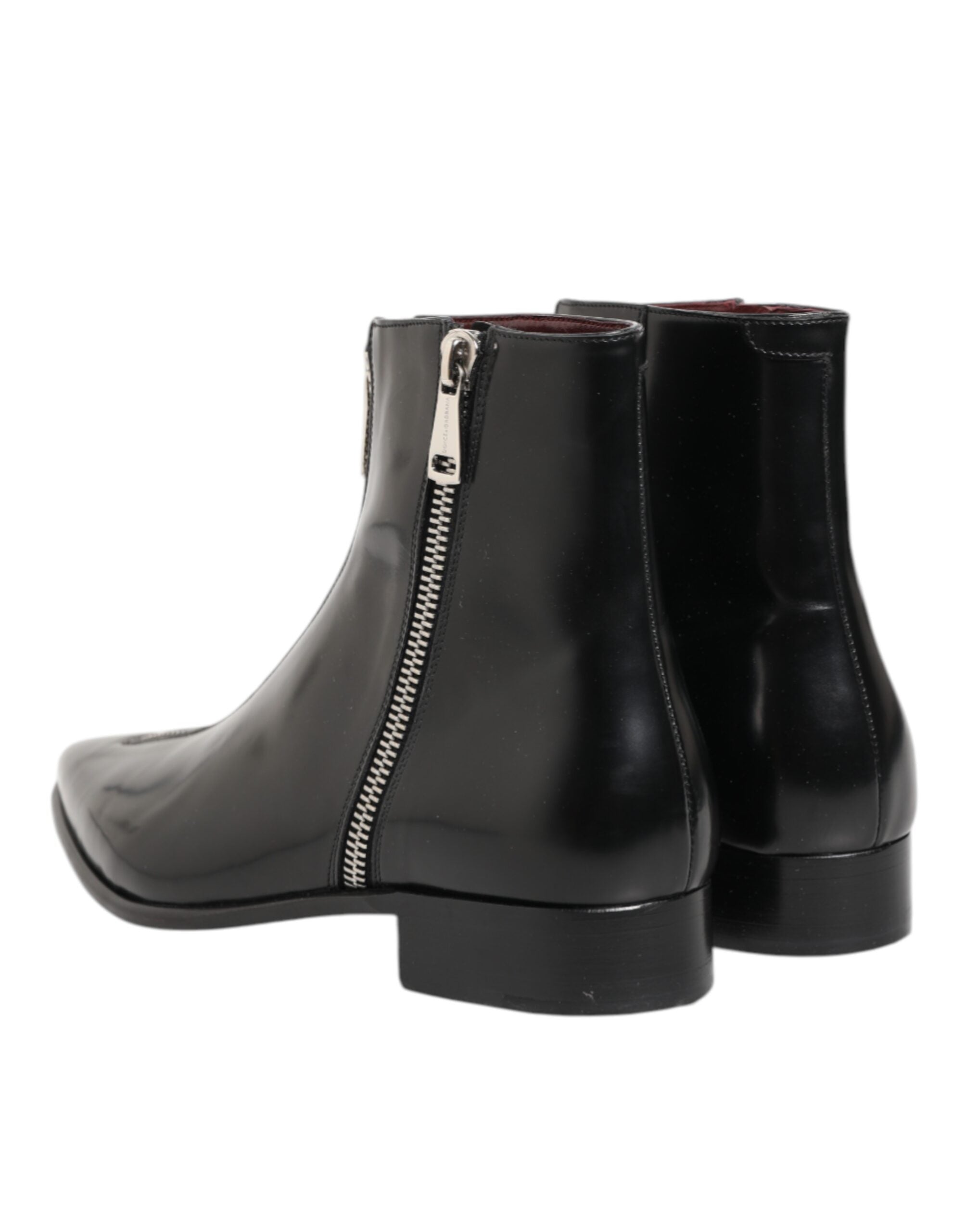 Dolce & Gabbana Black Leather Chelsea Short Ankle Boots Shoes Dolce & Gabbana
