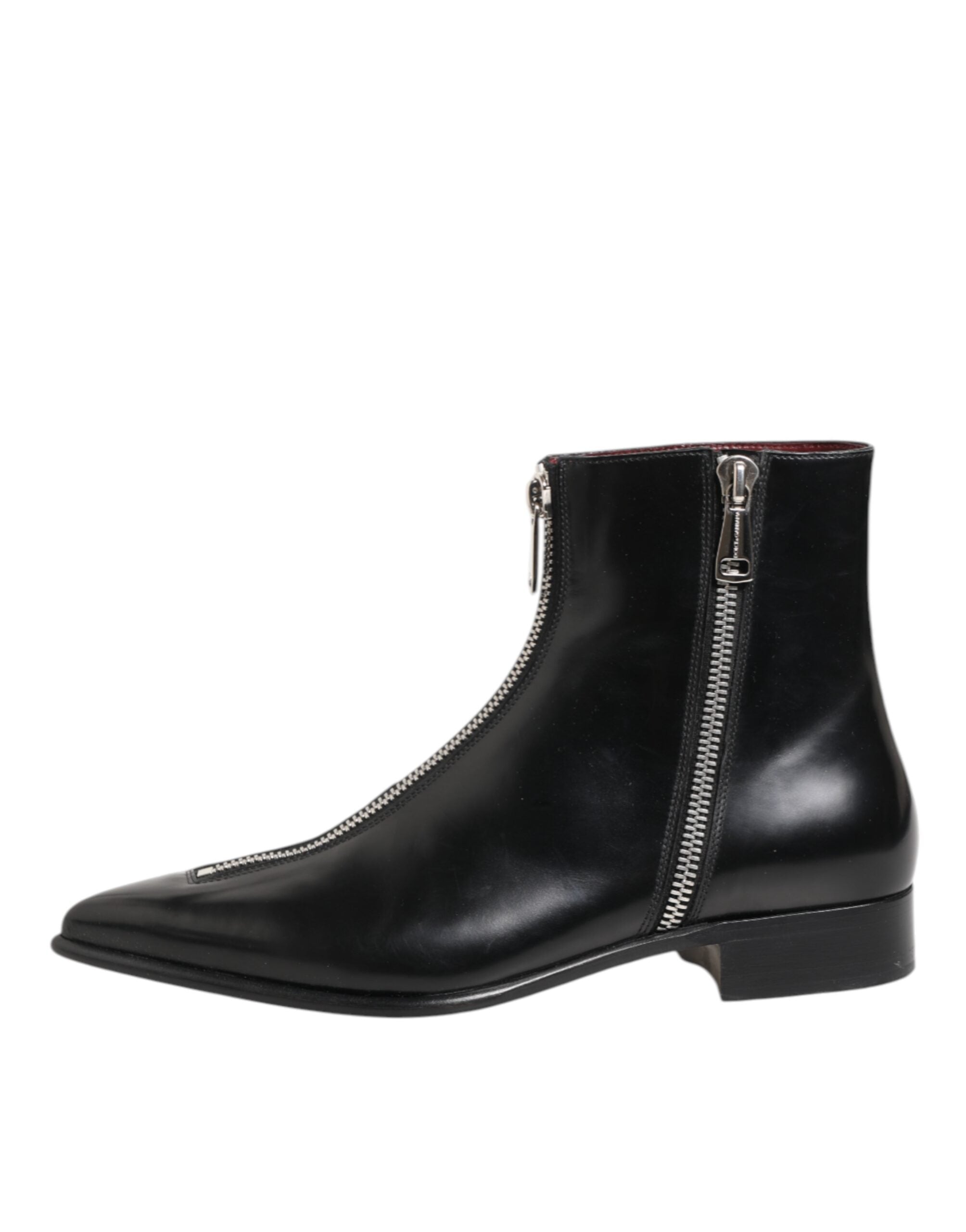 Dolce & Gabbana Black Leather Chelsea Short Ankle Boots Shoes Dolce & Gabbana