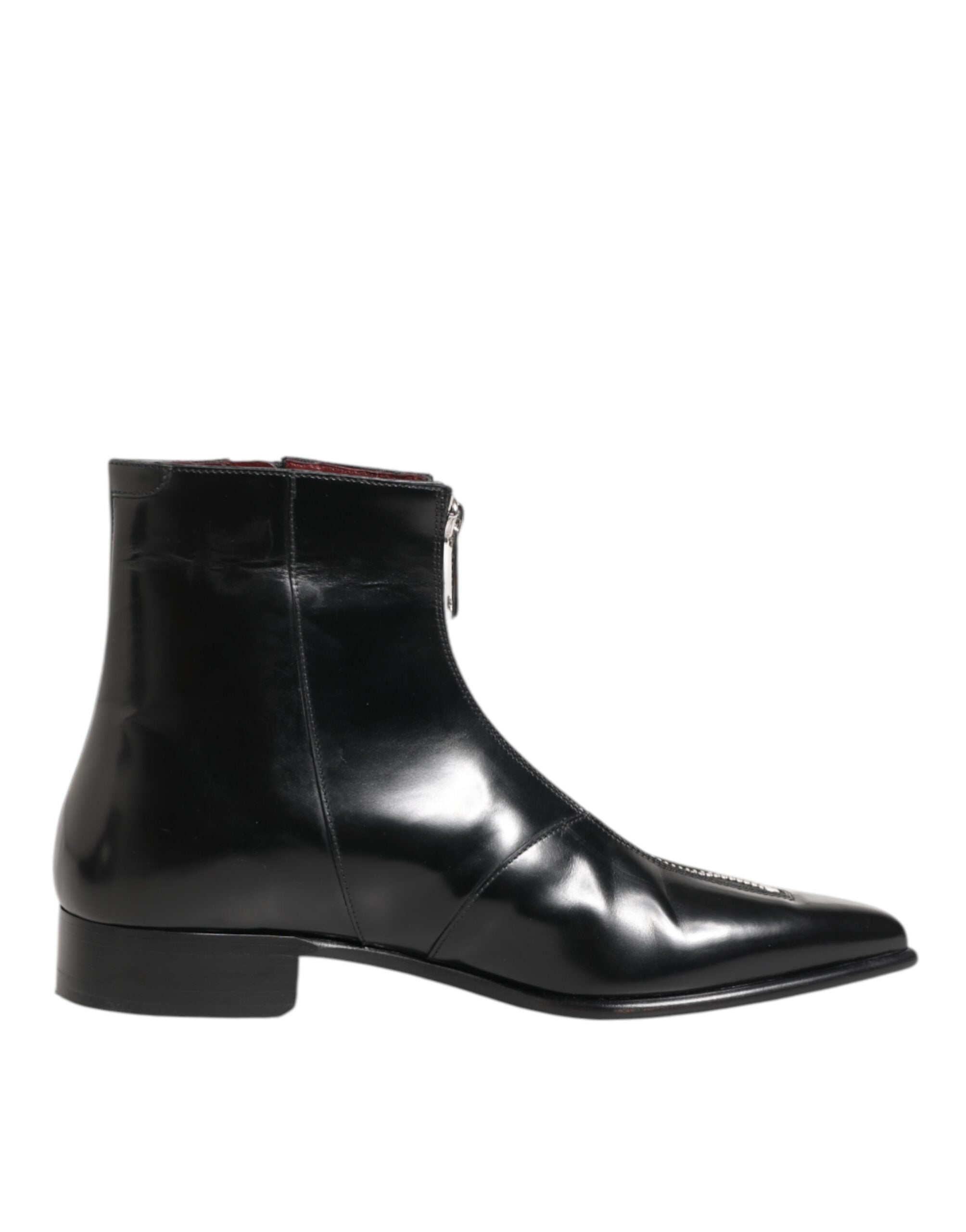 Dolce & Gabbana Black Leather Chelsea Short Ankle Boots Shoes Dolce & Gabbana
