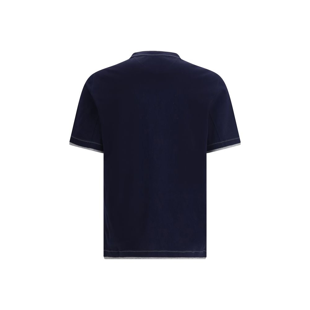 Brunello Cucinelli Blue Cotton T-Shirt Brunello Cucinelli