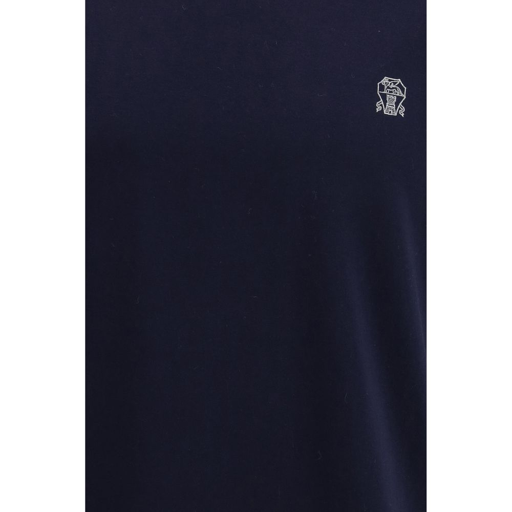 Brunello Cucinelli Blue Cotton T-Shirt Brunello Cucinelli