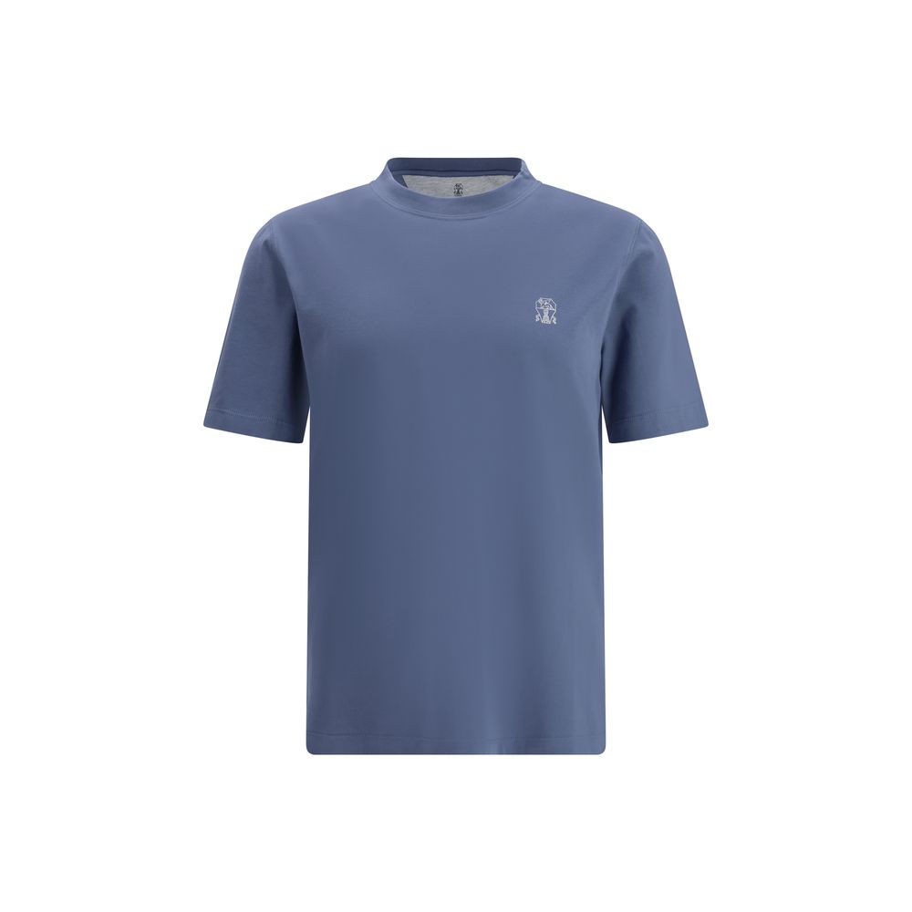 Brunello Cucinelli Blue Cotton T-Shirt Brunello Cucinelli