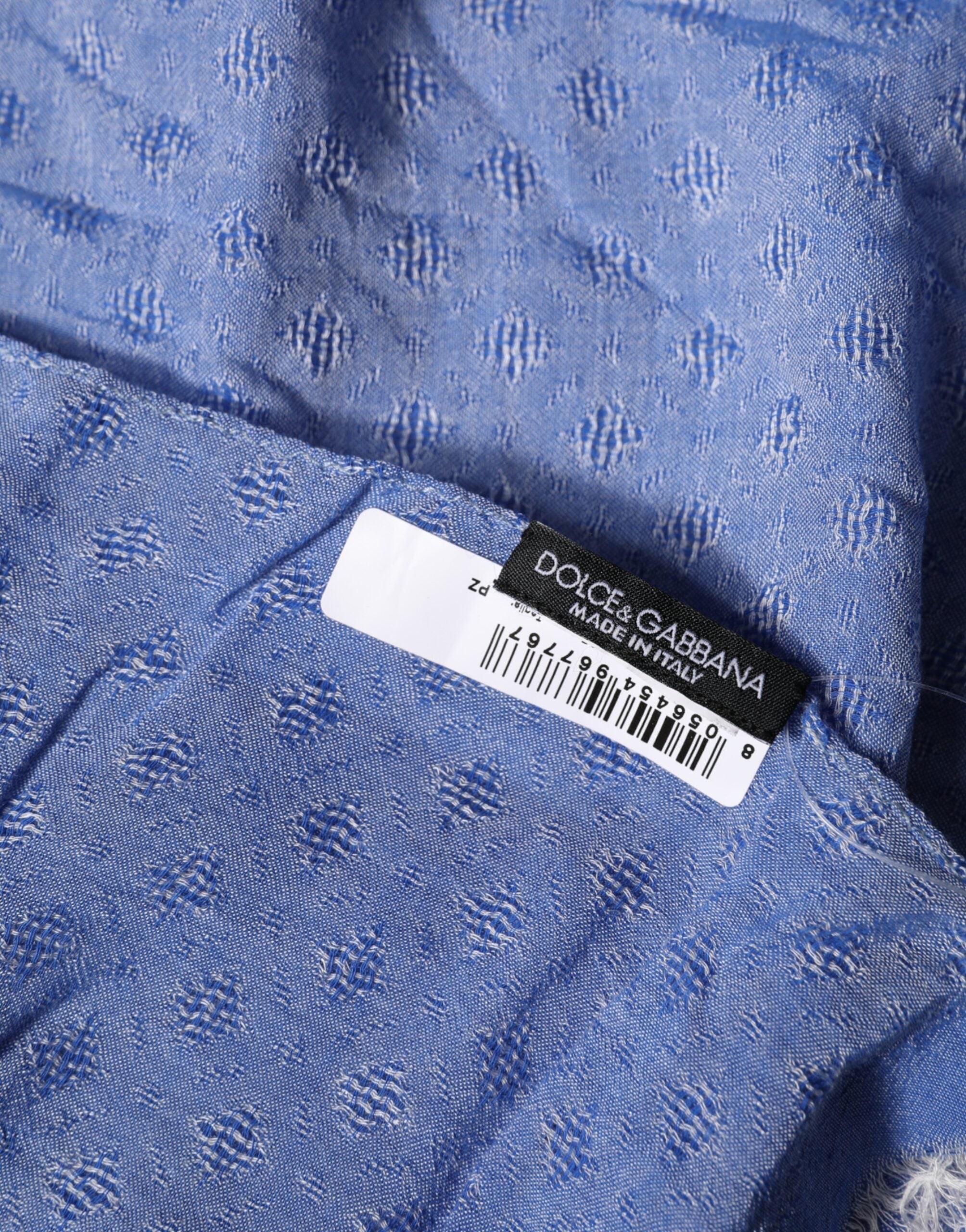 Dolce & Gabbana Blue Lace Stole Cotton Neck Wrap Shawl Scarf Dolce & Gabbana