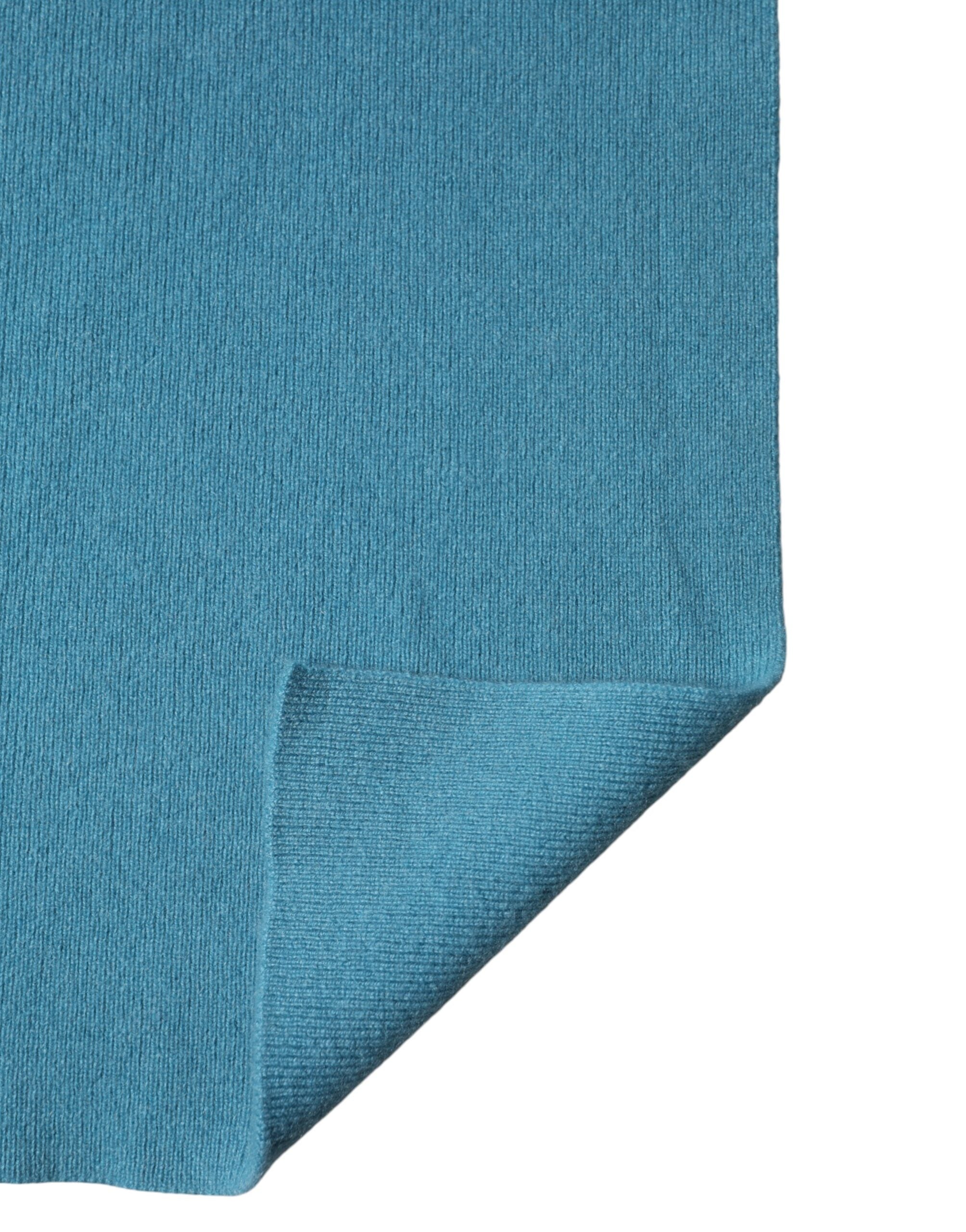 Dolce & Gabbana Blue Cashmere Knit Neck Wrap Shawl Scarf Dolce & Gabbana