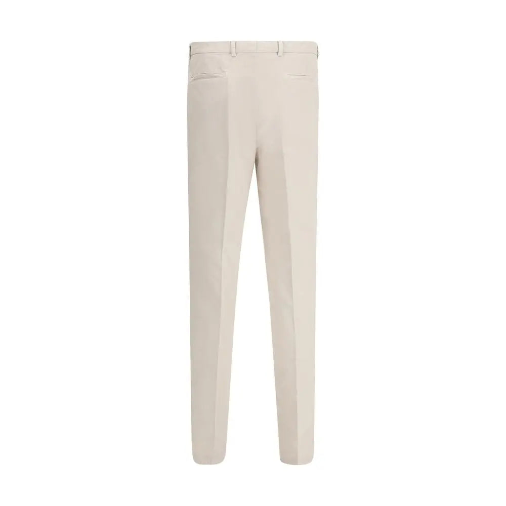 Brunello Cucinelli Beige Cotton Casual Pants Brunello Cucinelli