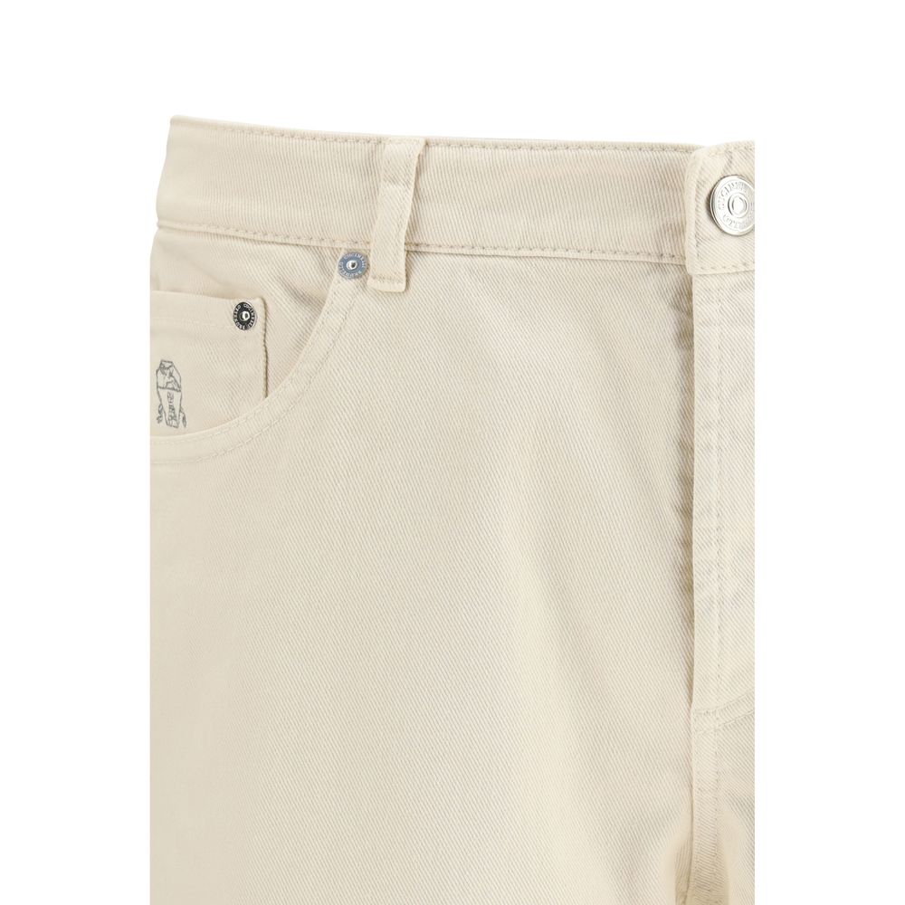 Brunello Cucinelli White Cotton Jeans Denim Brunello Cucinelli