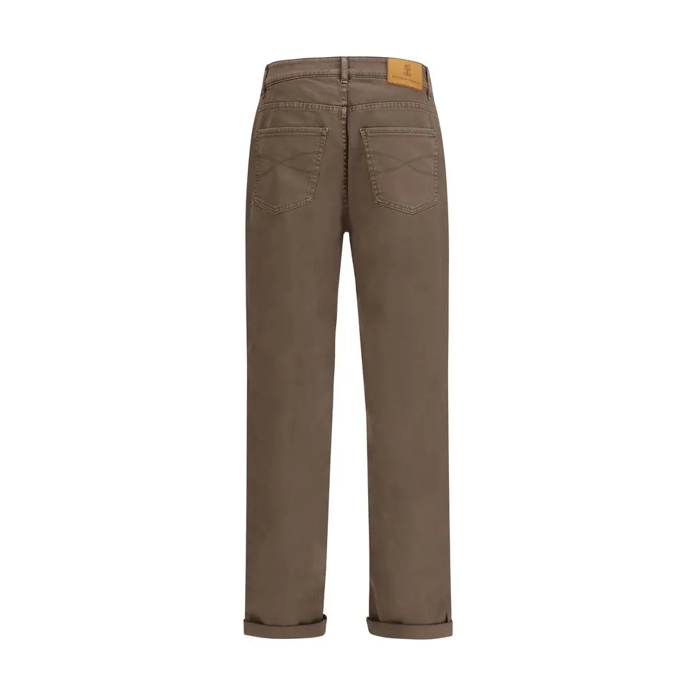 Brunello Cucinelli Brown Cotton Jeans Denim Brunello Cucinelli