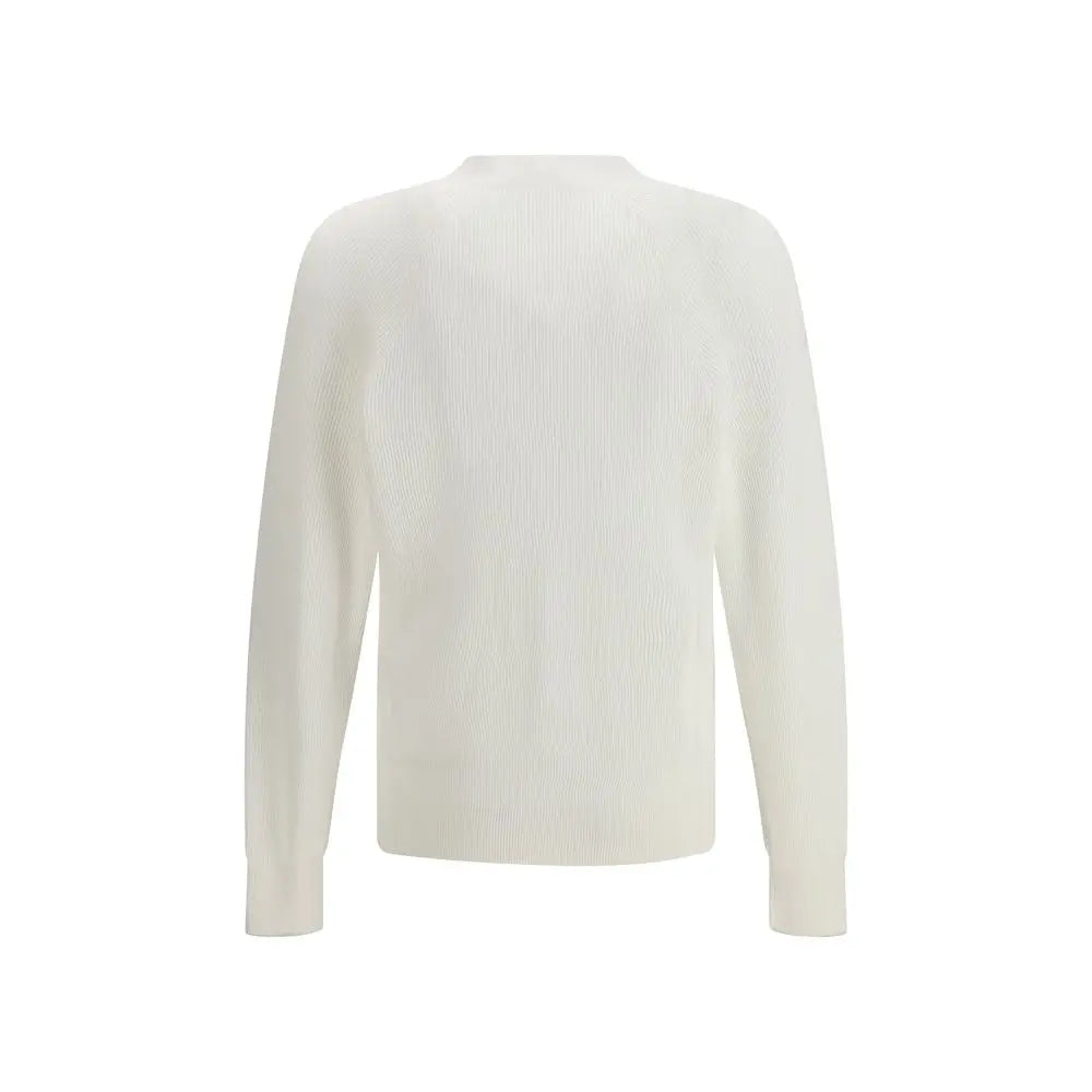 Brunello Cucinelli White Cotton Cardigan Brunello Cucinelli