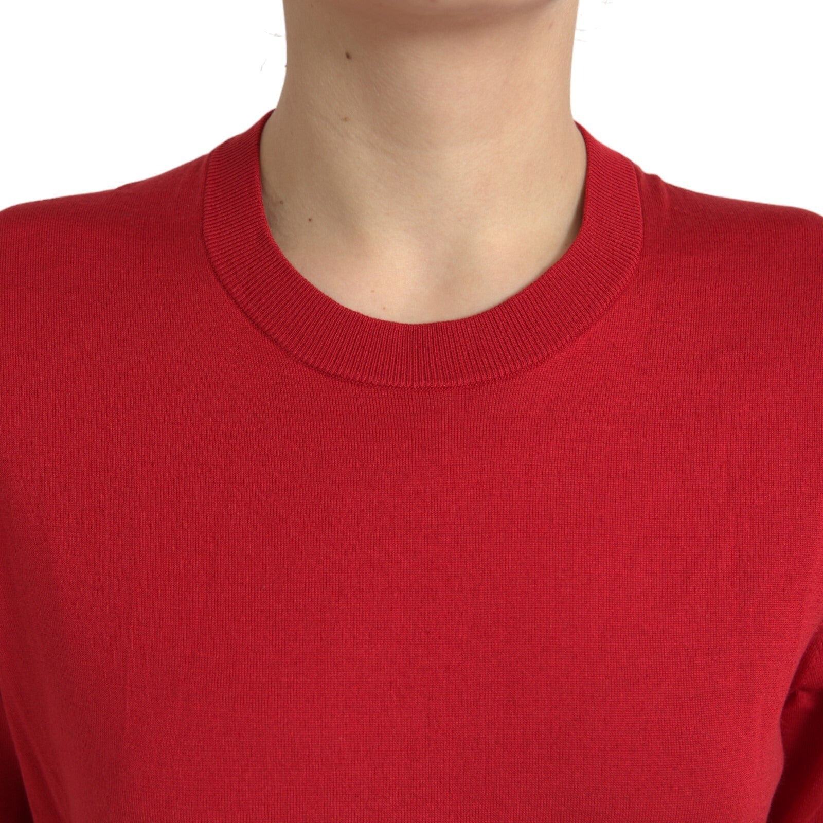 Dolce & Gabbana Red Silk Crew Neck Short Sleeves Top T-shirt Dolce & Gabbana