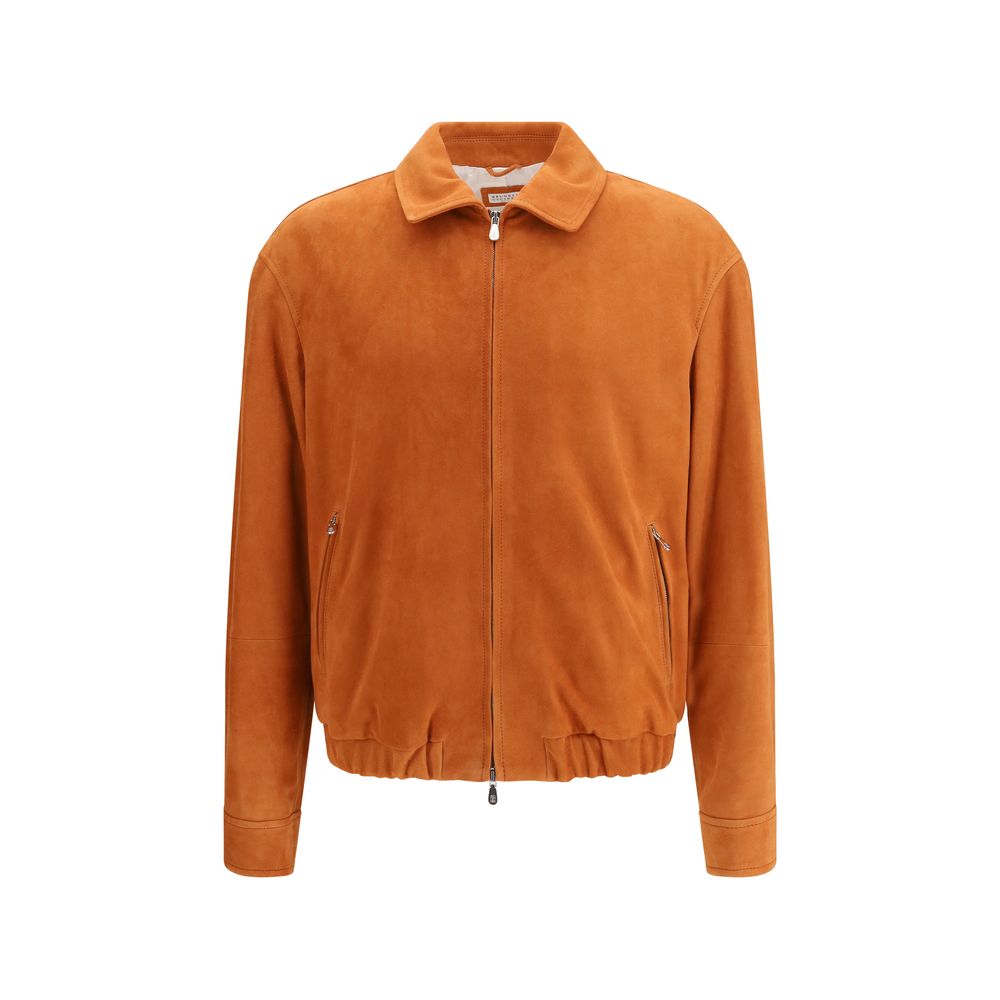 Brunello Cucinelli Multicolor Calf Leather Bos Taurus Leather Jacket Brunello Cucinelli