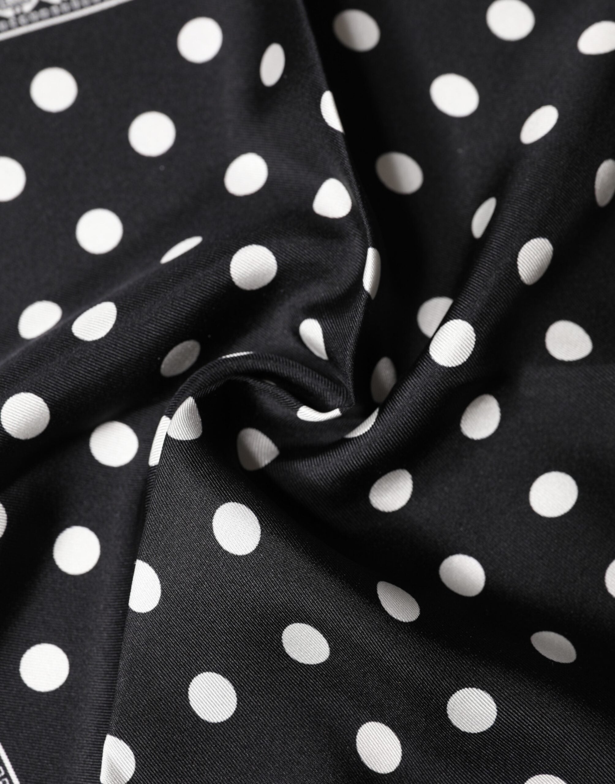 Dolce & Gabbana Black Polka Dot Square Handkerchief Scarf Dolce & Gabbana