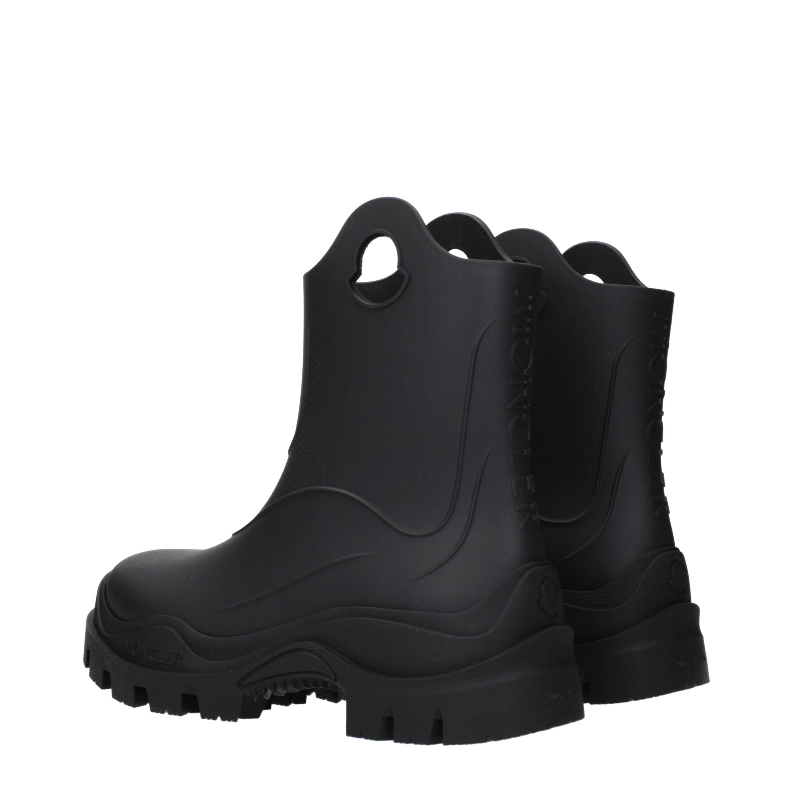 Moncler Black Cotton Ankle Boots Moncler