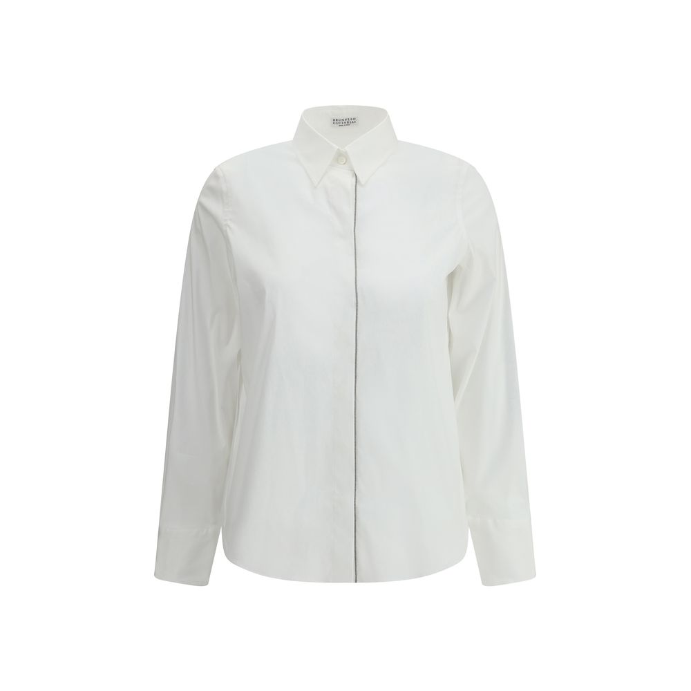 Brunello Cucinelli White Cotton Dress Shirt Brunello Cucinelli