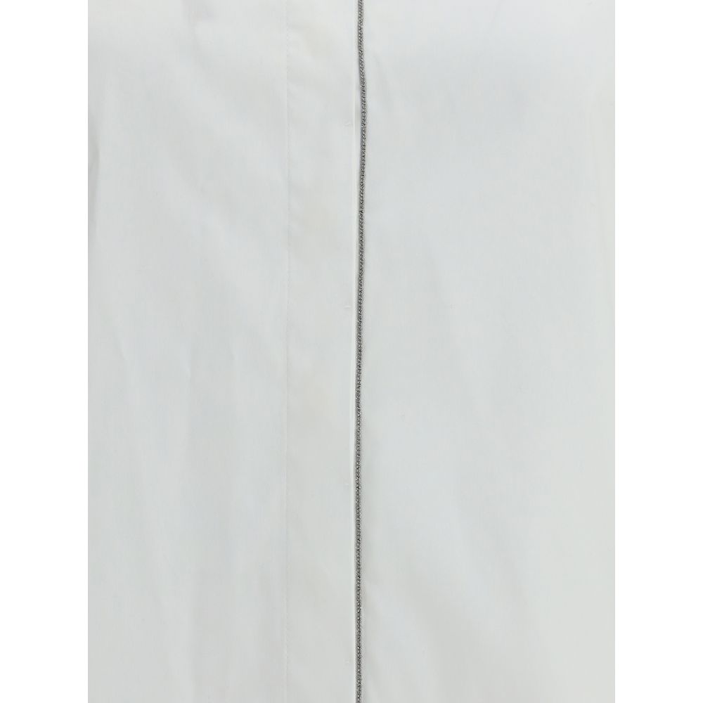 Brunello Cucinelli White Cotton Dress Shirt Brunello Cucinelli