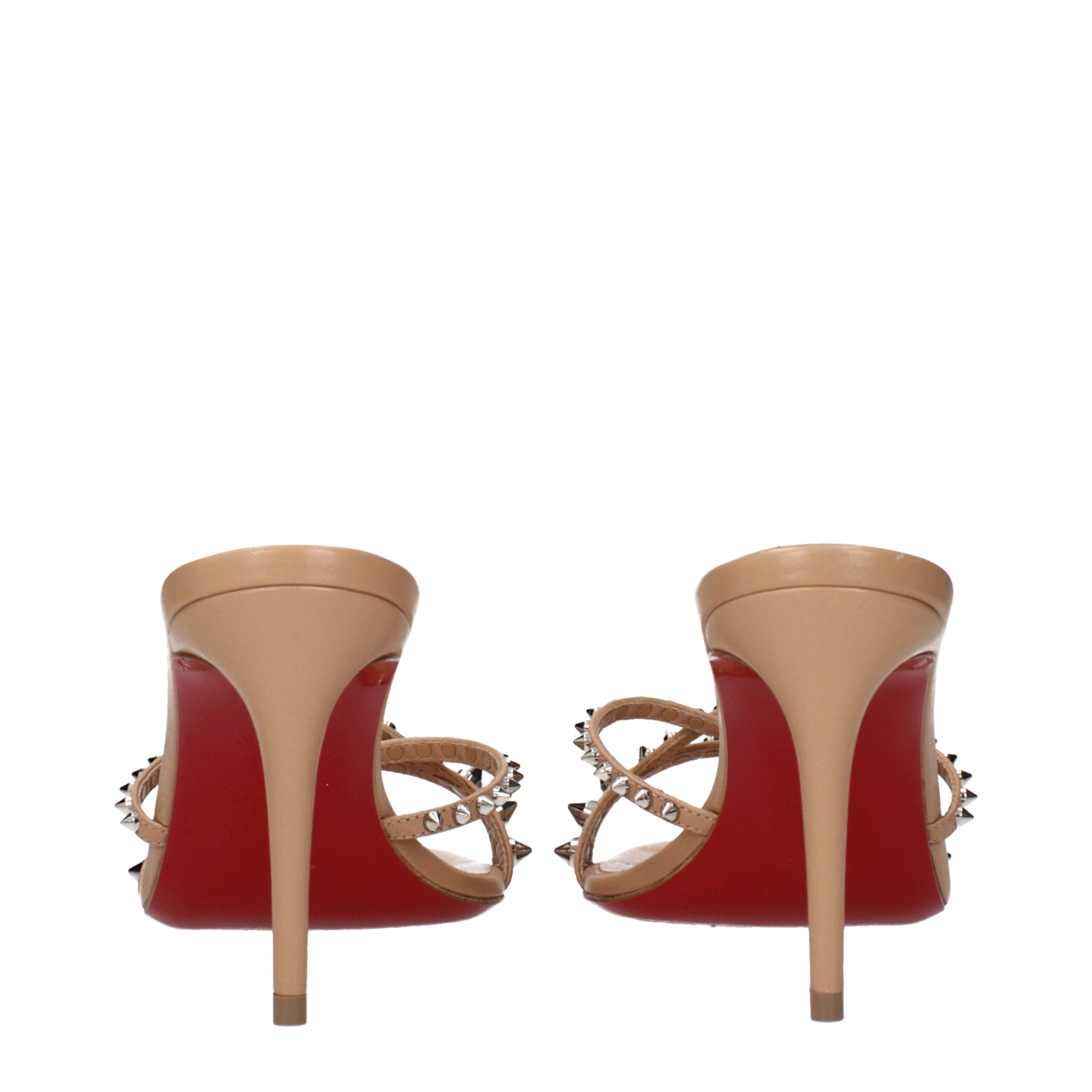 Christian Louboutin Pink Leather Stiletto Heel Sandals Christian Louboutin