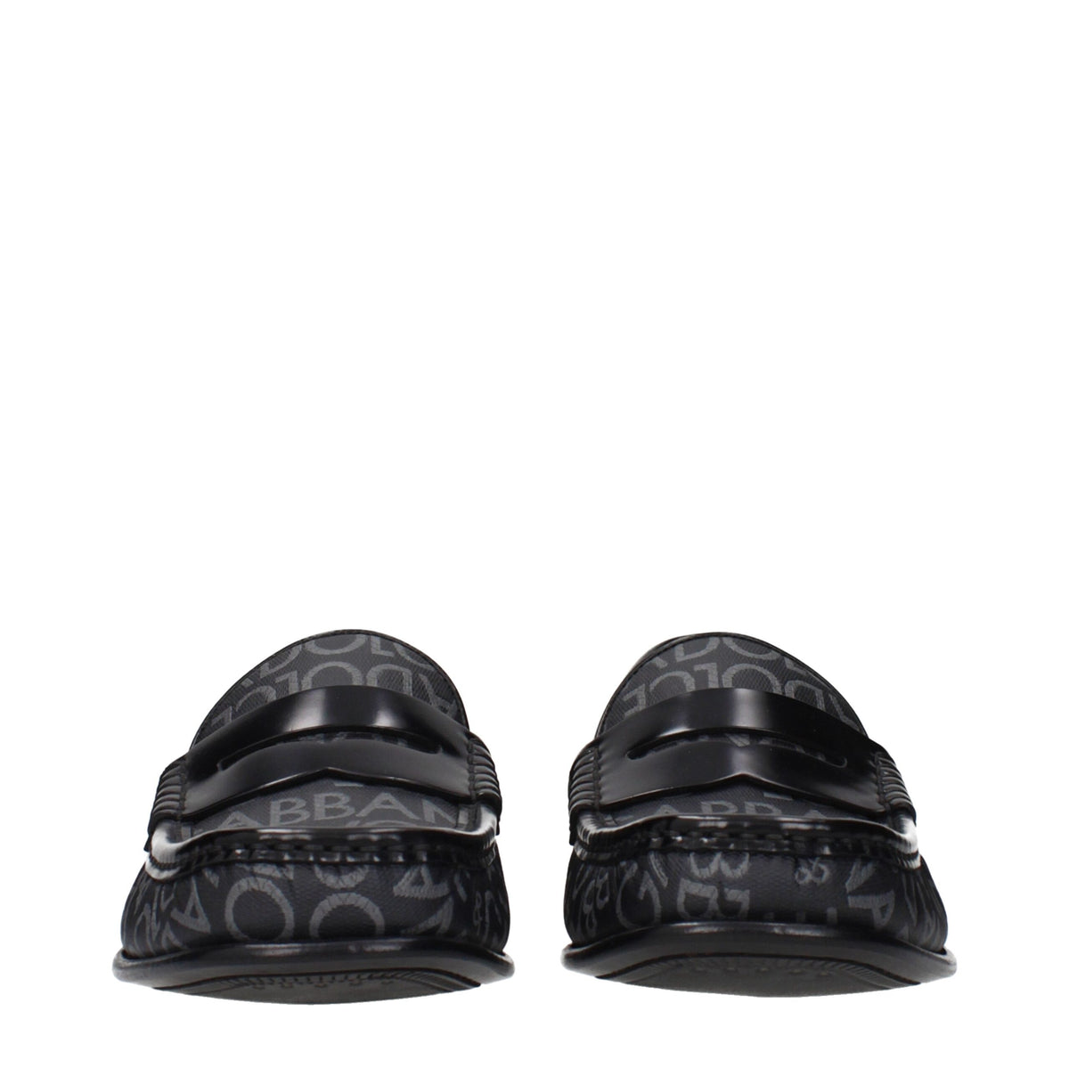 Dolce & Gabbana Black Fabric Slip-On Loafers Dolce & Gabbana