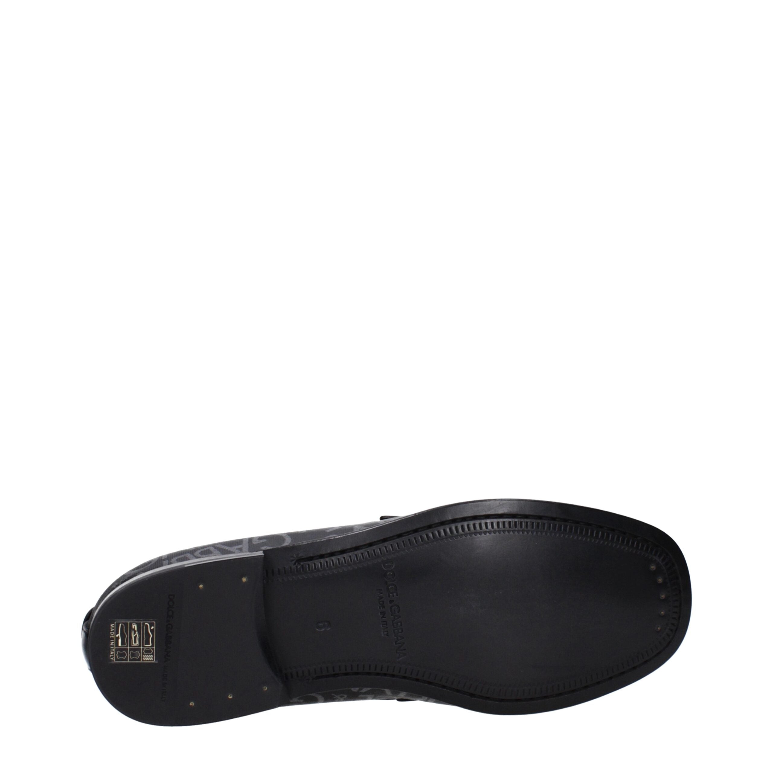 Dolce & Gabbana Black Fabric Slip-On Loafers Dolce & Gabbana