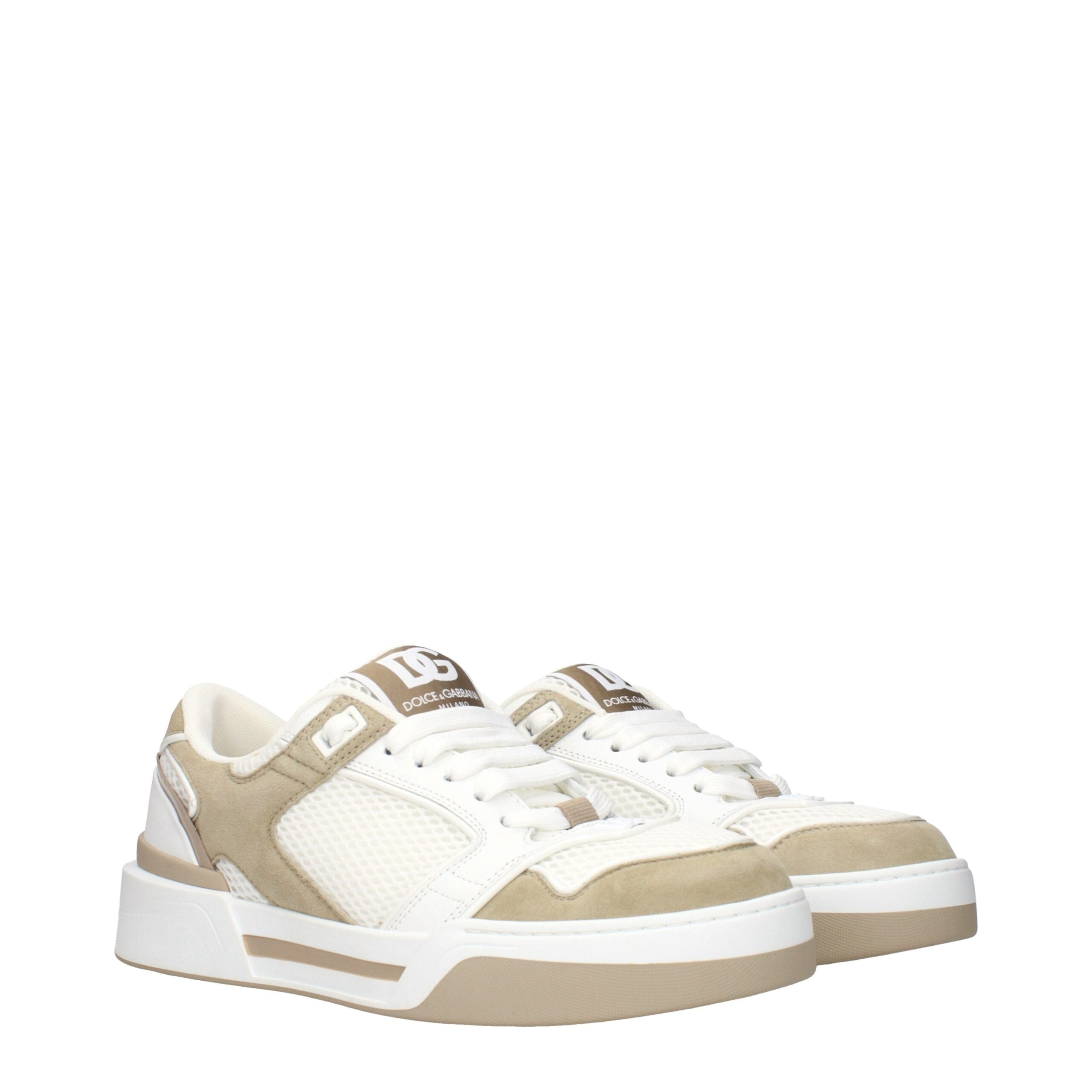 Dolce & Gabbana White Fabric Low Top Sneakers Dolce & Gabbana
